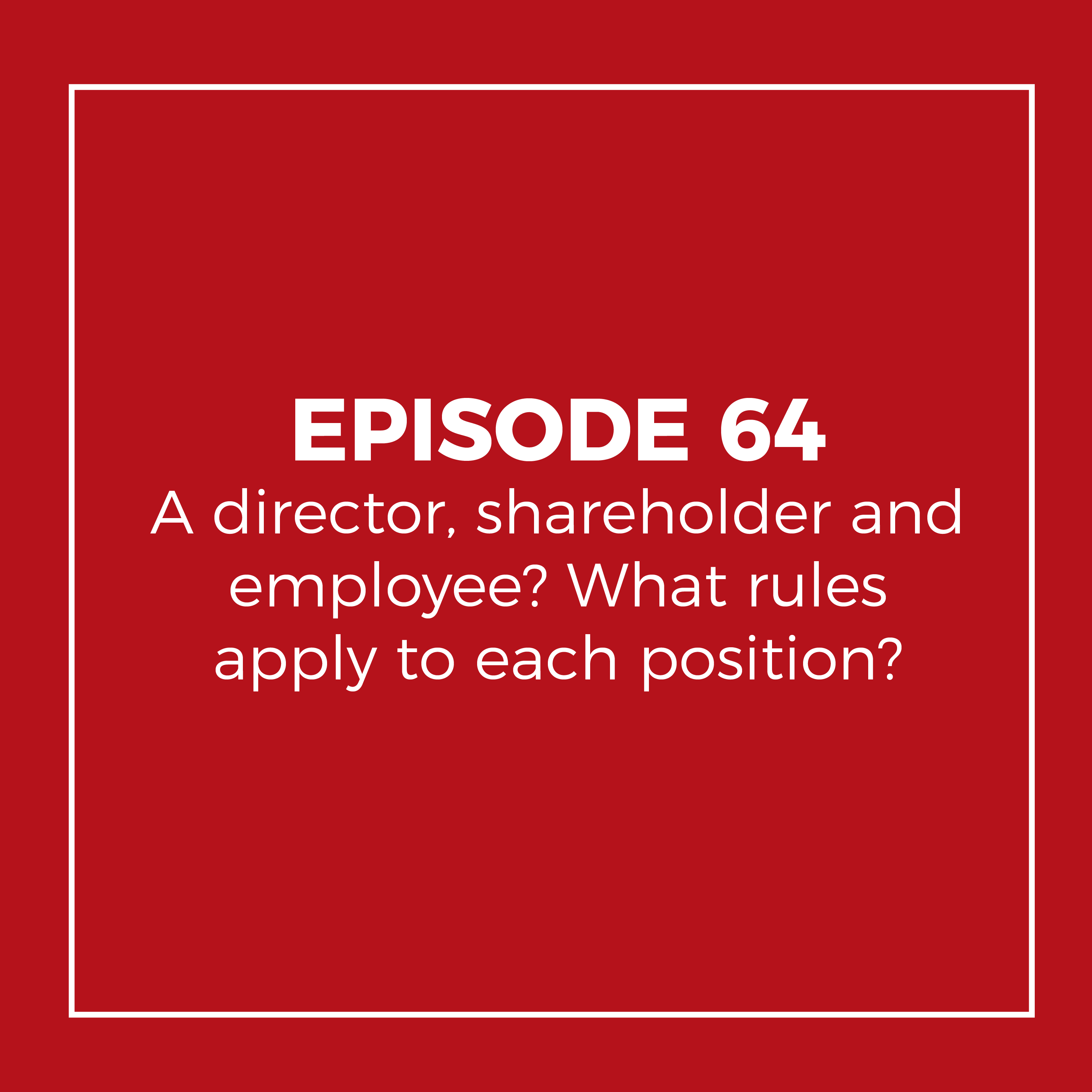 A director, shareholder and employee? What rules apply to each position?