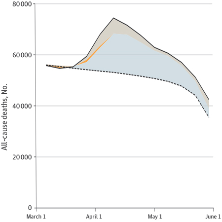 Estimation of Excess Deaths From COVID-19 in the United States, March to May 2020 Estimation of Excess Deaths From COVID-19 in the United States, March to May 2020