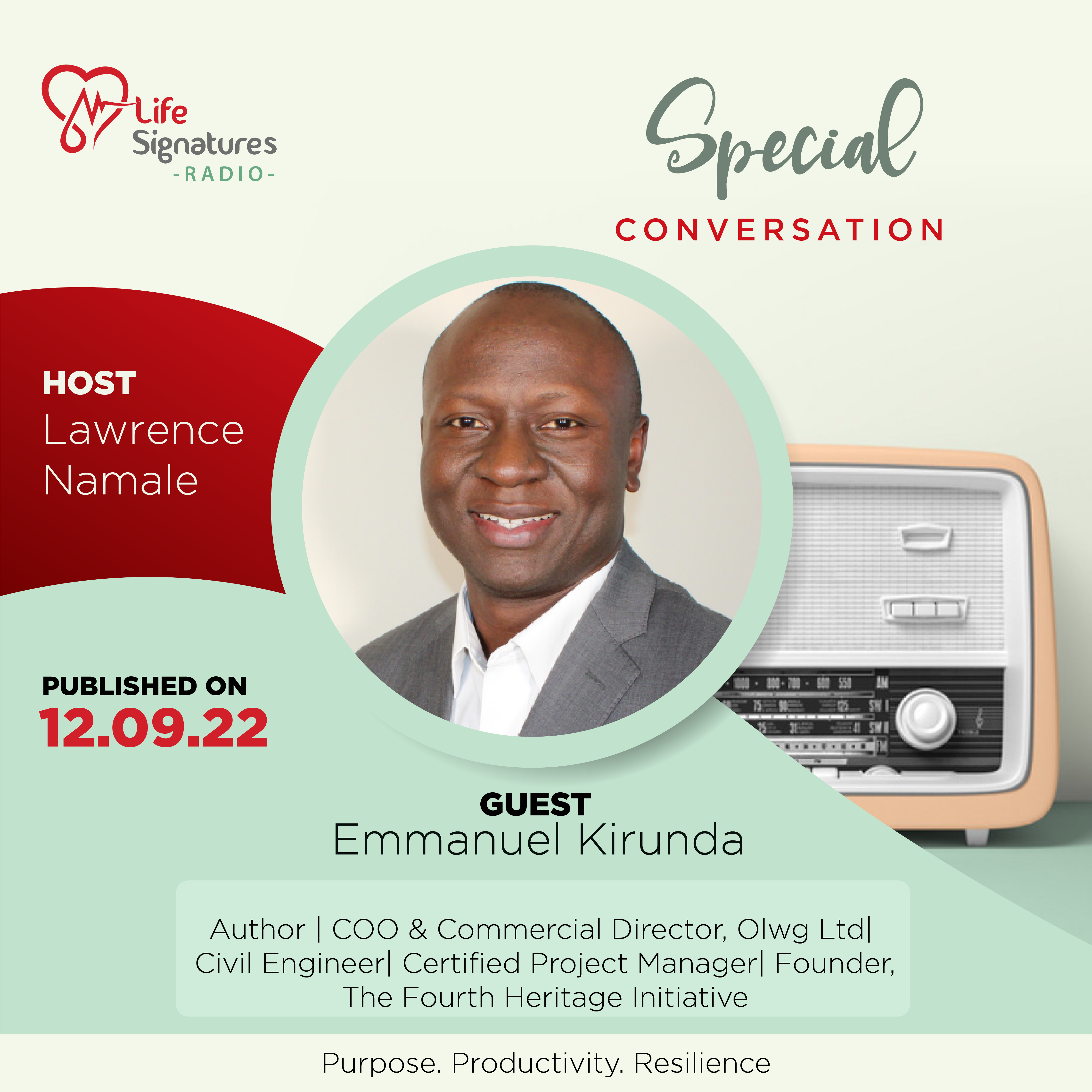 🎺New #Podcast! 1185. Emmanuel Kirunda. Special Conversation. The Launch of the 4th Heritage Mindset Initiative