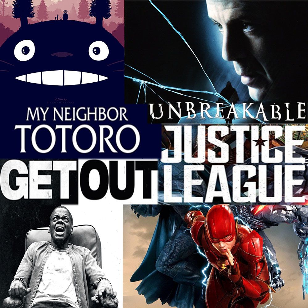 Week 066: (Justice League (2017), Get Out (2017), Unbreakable (2000), My Neighbor Totoro (1988))