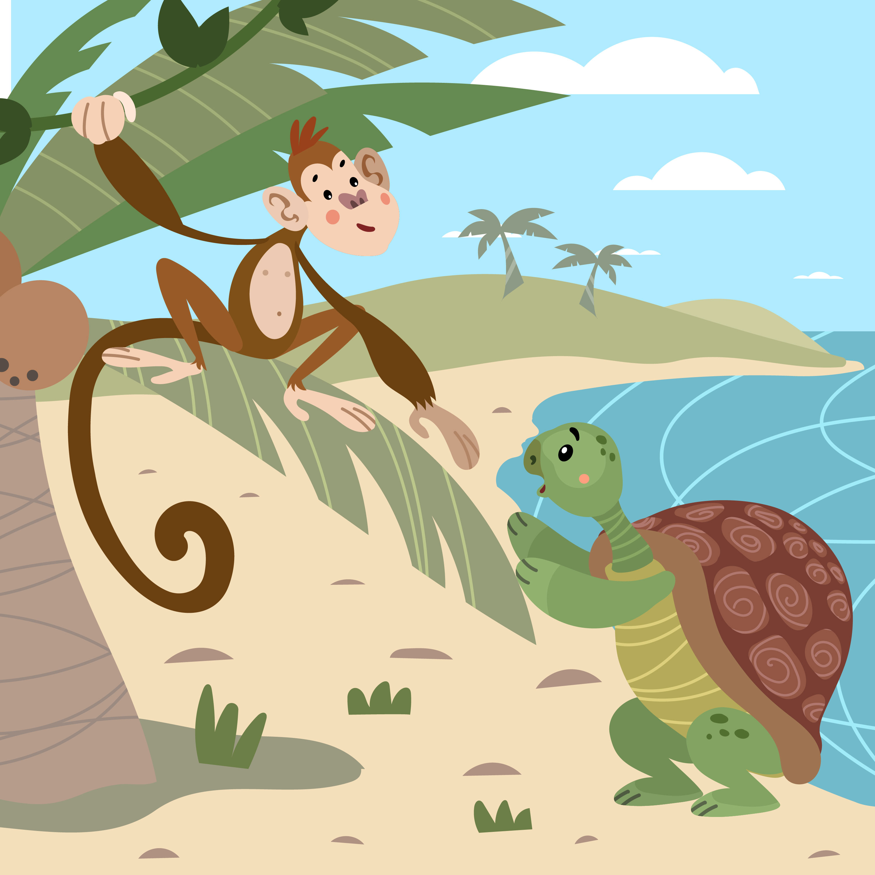The Tortoise and the Monkey-Storytelling Podcast for Kids:E 343