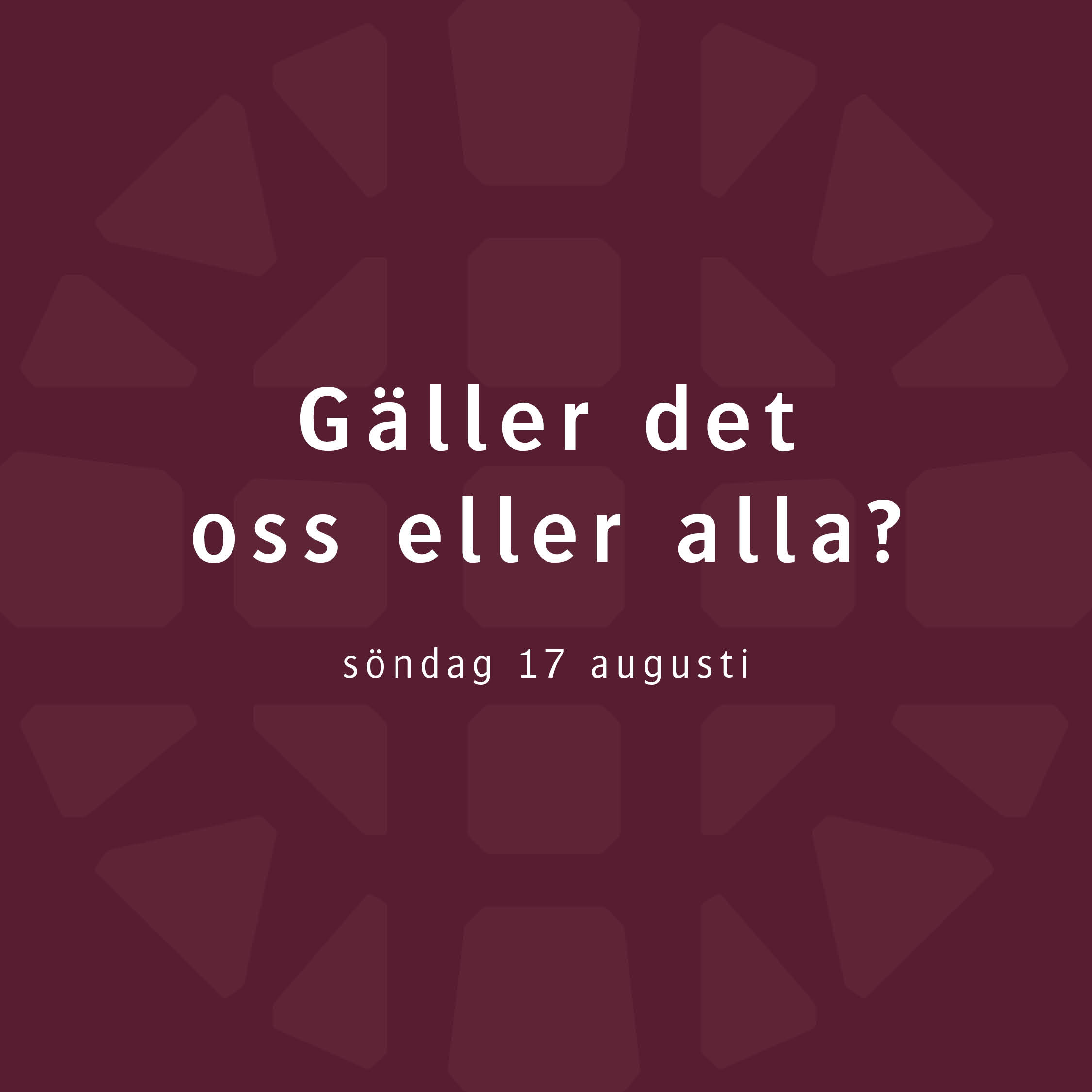 Gäller det oss eller alla? – Henrik Wernvik Gäller det oss eller alla? – Henrik Wernvik