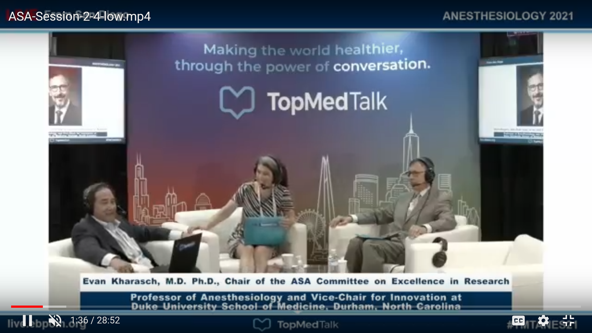 Evan Kharasch, Chair of the ASA Committee on excellence in research | TopMedTalk at the ASA
