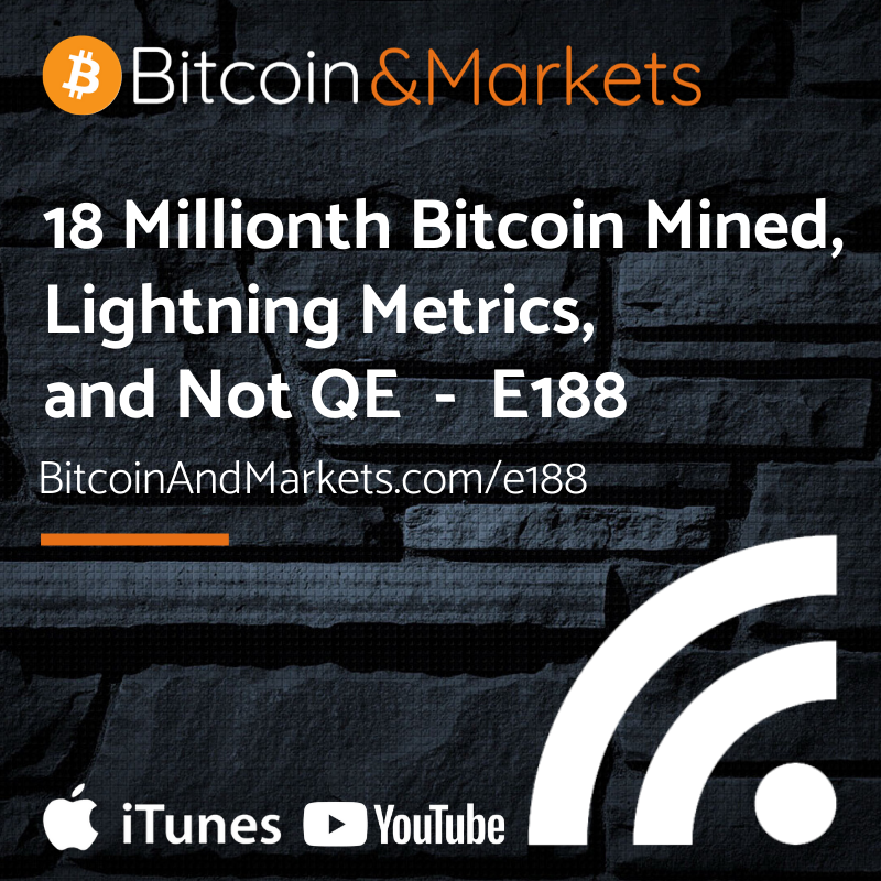 18 Millionth Bitcoin Mined, Lightning Metrics and Not QE - E188