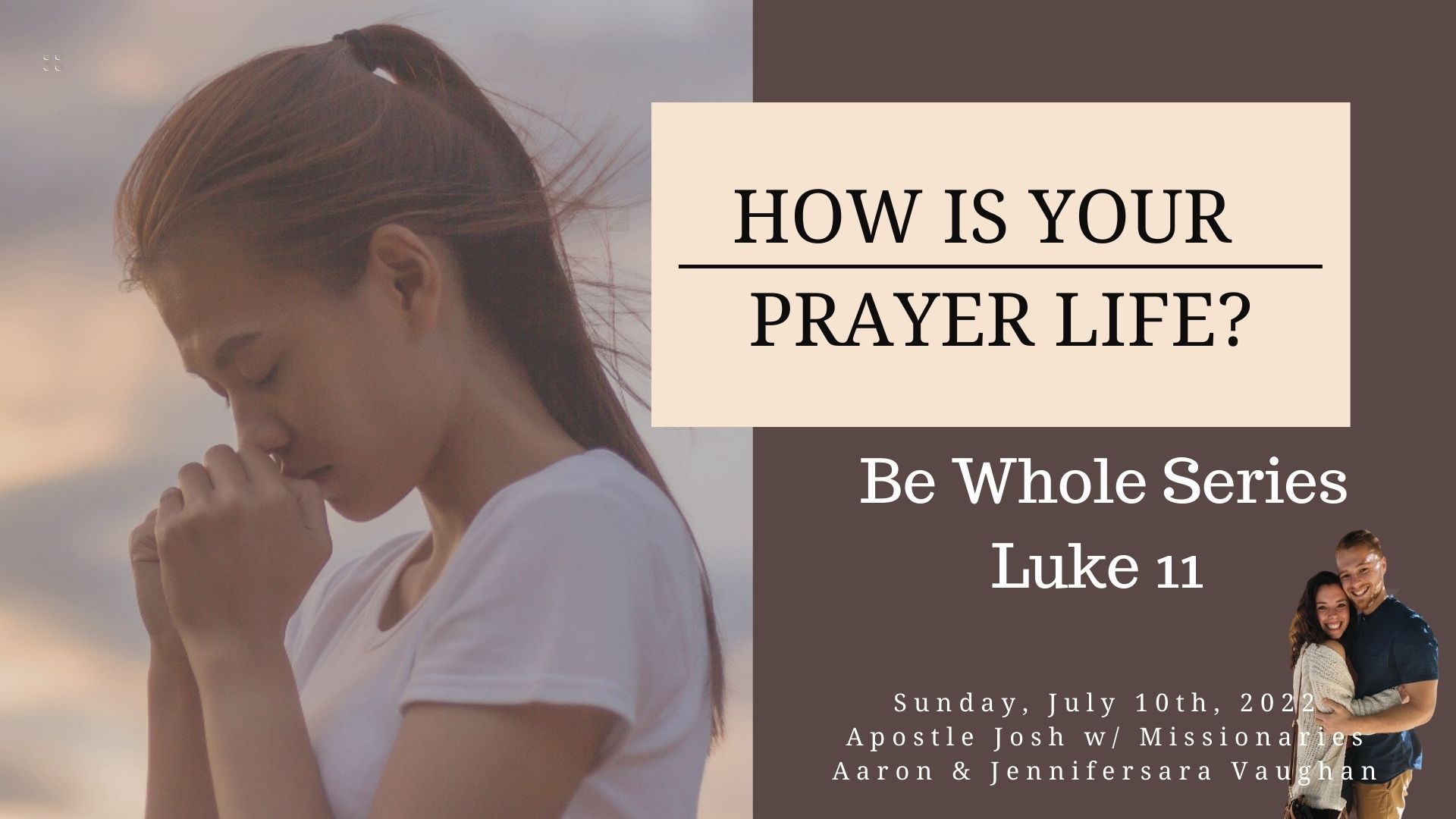 Like A Good Neighbor Be Whole Series Luke 11 07/10/22 Apostle Joshua Kennedy Aaron & Jennifersara Vaughan