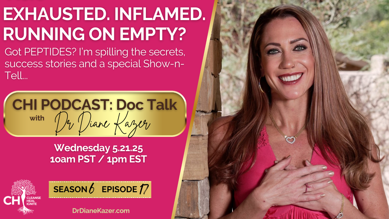 EXHAUSTED. INFLAMED. RUNNING ON EMPTY? Got questions about peptides? I’m spilling the secrets, patient success stories and a special Show-N-Tell your doctor doesn’t know about…