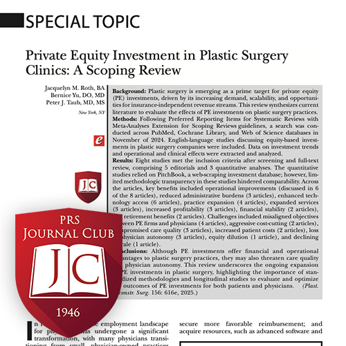 “Investment in Plastic Surgery Clinics” with David Stepien, MD - Oct. 2025 Journal Club