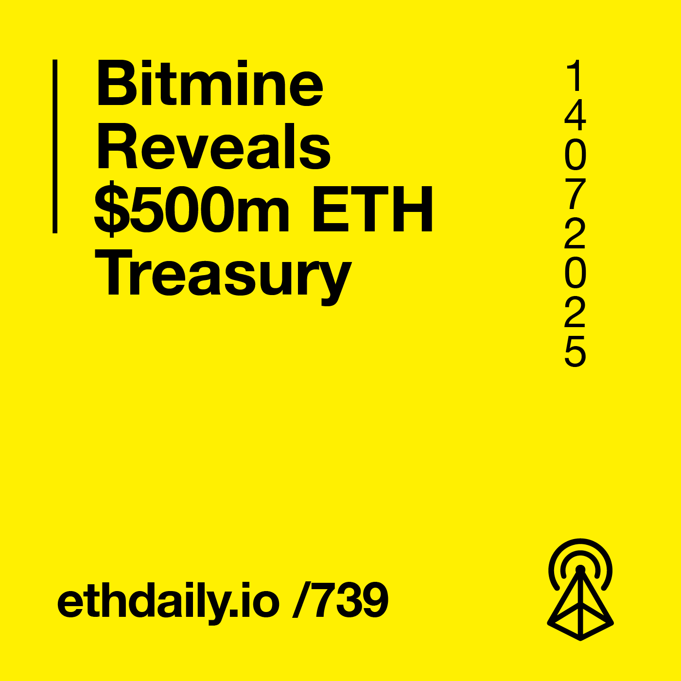 Bitmine Reveals $500m ETH Treasury