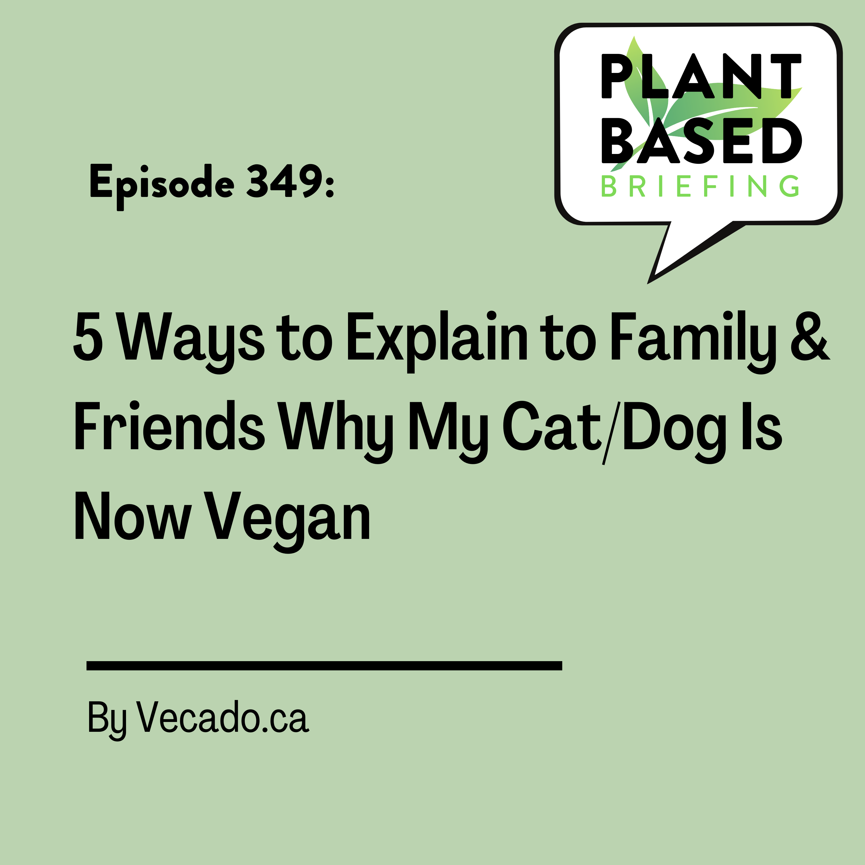 349: 5 Ways to Explain Why My Cat/Dog is Now Vegan by Vecado.ca