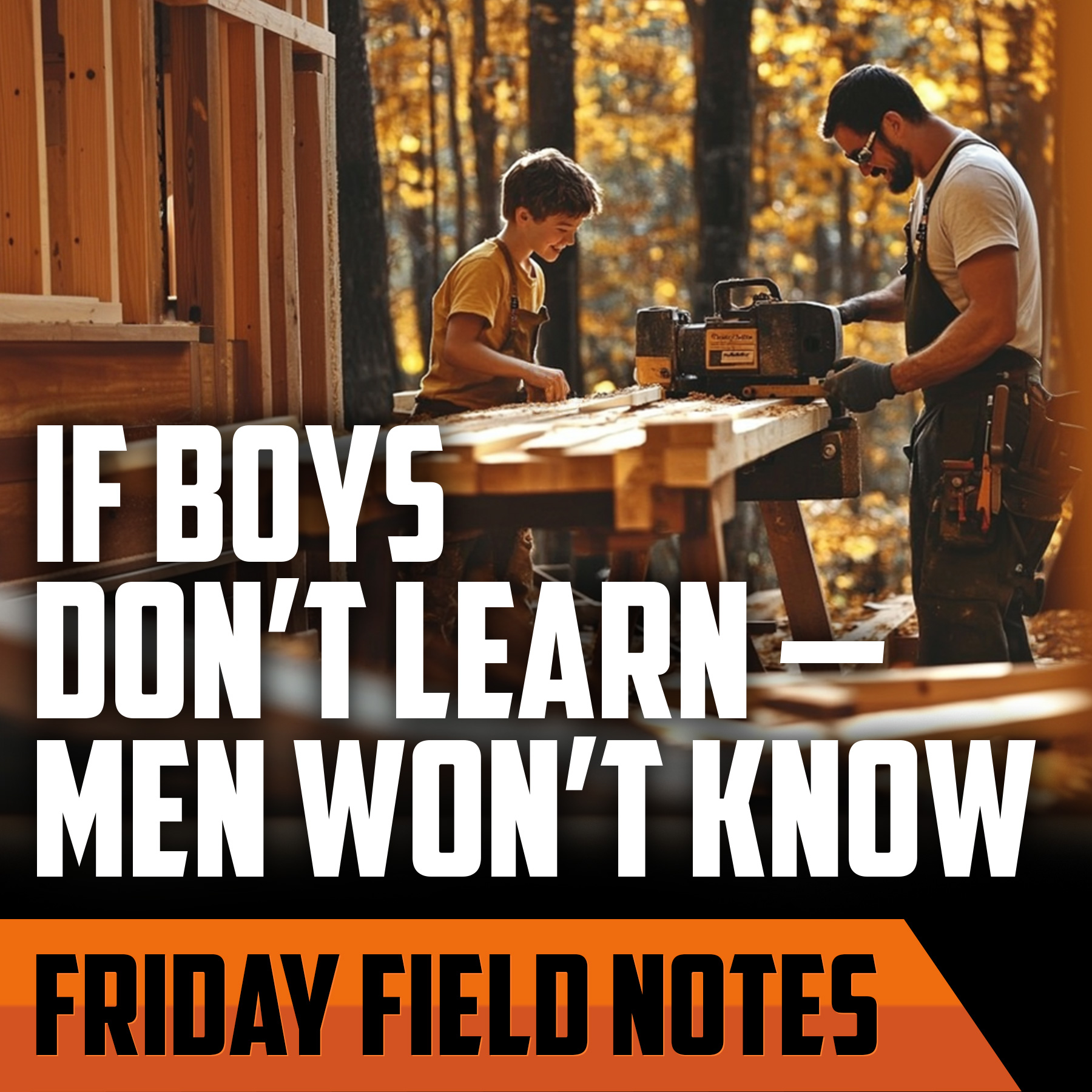 If Boys Don’t Learn, Men Won’t Know | FRIDAY FIELD NOTES