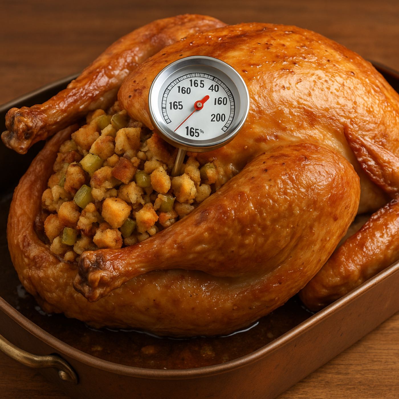 848. Cooking Stuffing Inside the Turkey