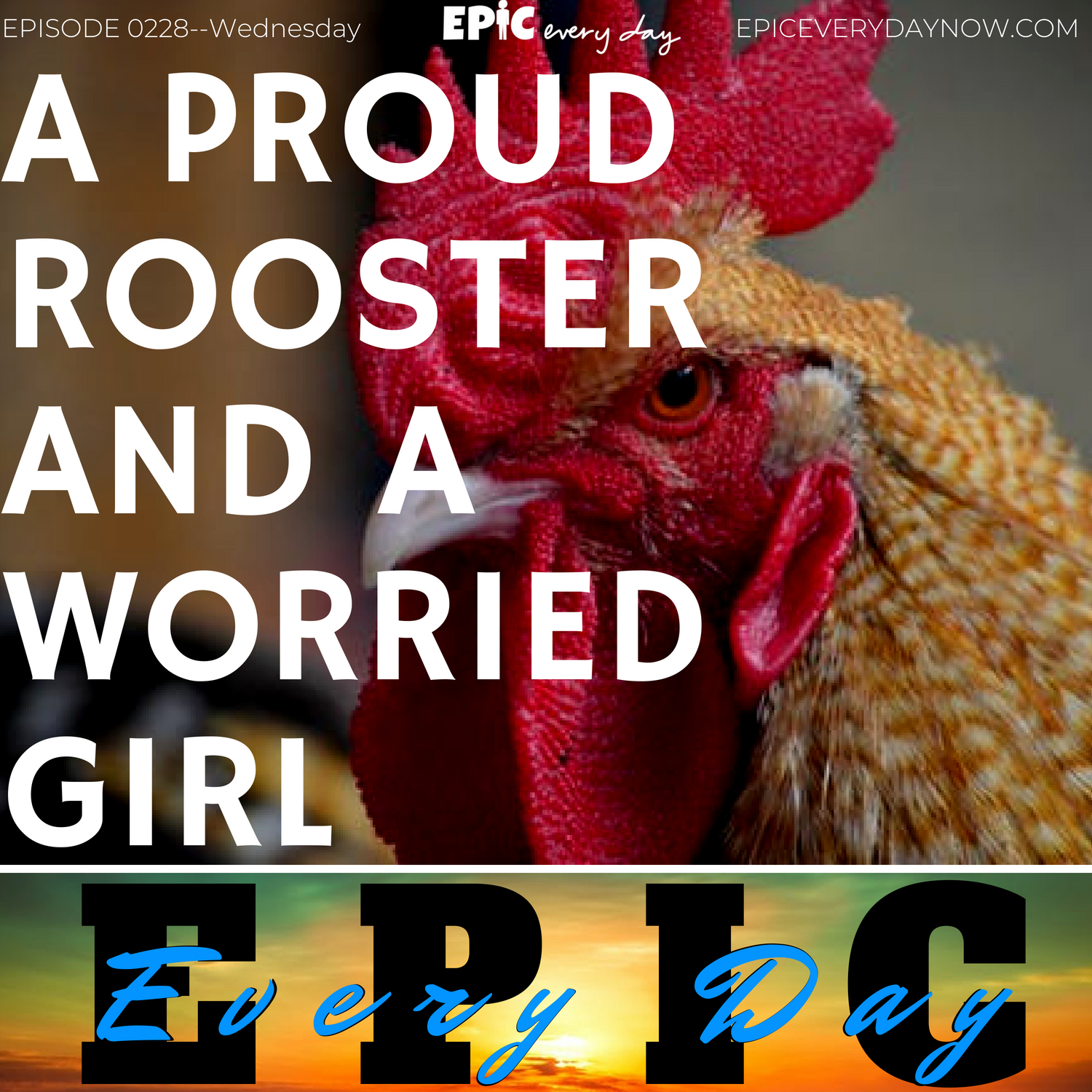 A Proud Rooster and a Worried Girl