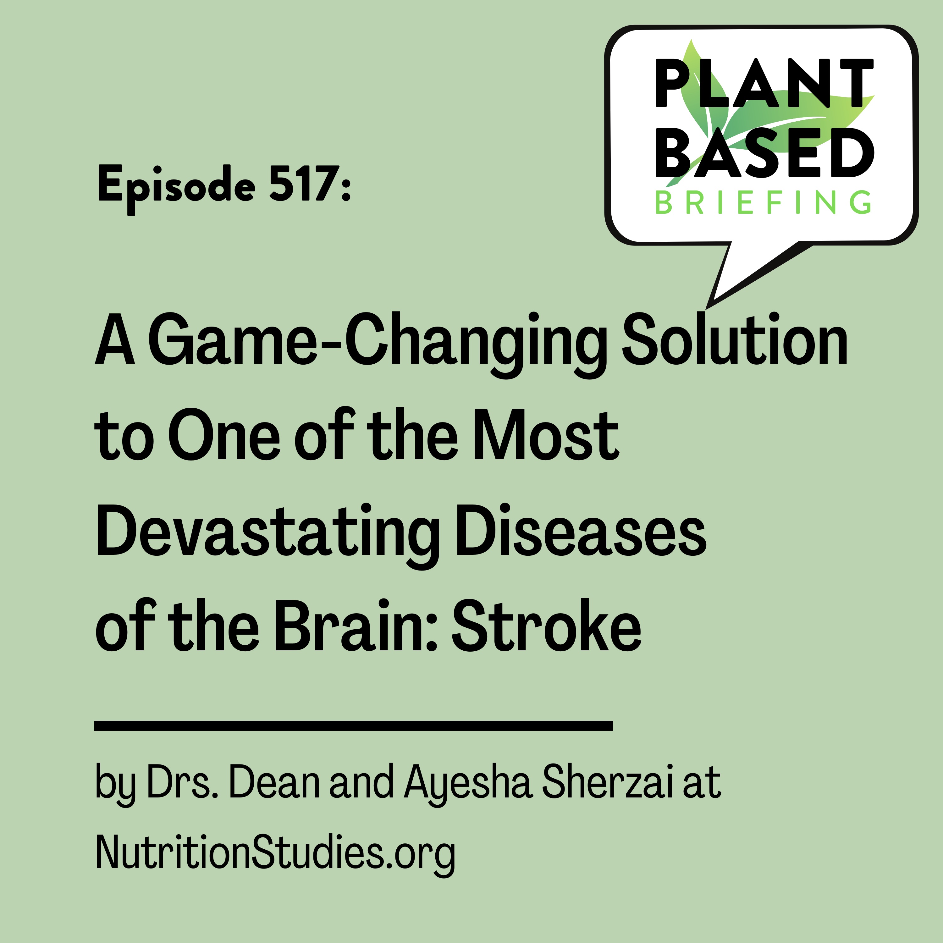 517: A Game-Changing Solution to One of the Most Devastating Diseases of the Brain: Stroke by Drs. Dean and Ayesha Sherzai at NutritionStudies.org