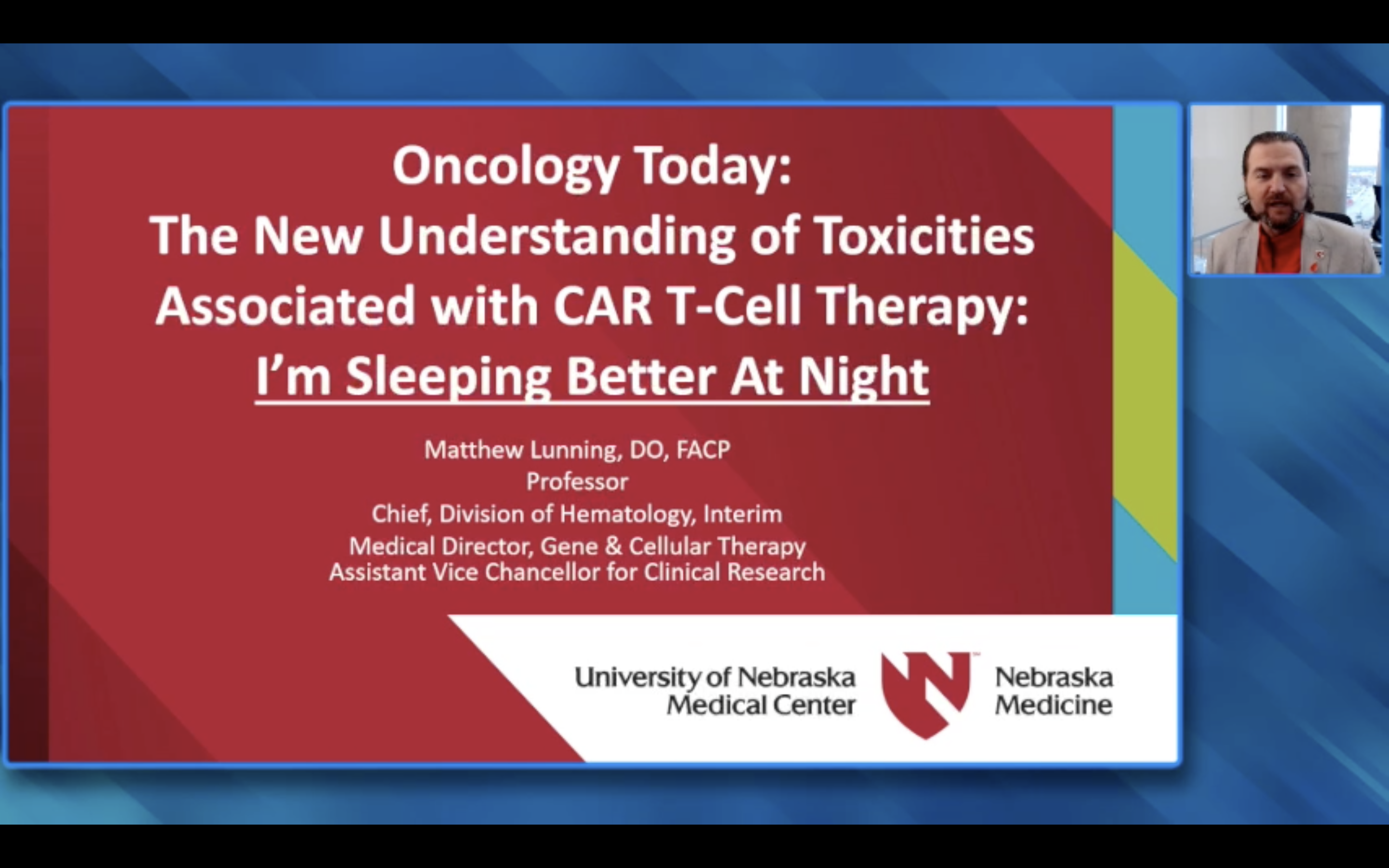 Toxicities Associated with CAR T-Cell Therapy — An Interview with Dr Matthew Lunning (Companion Faculty Lecture)