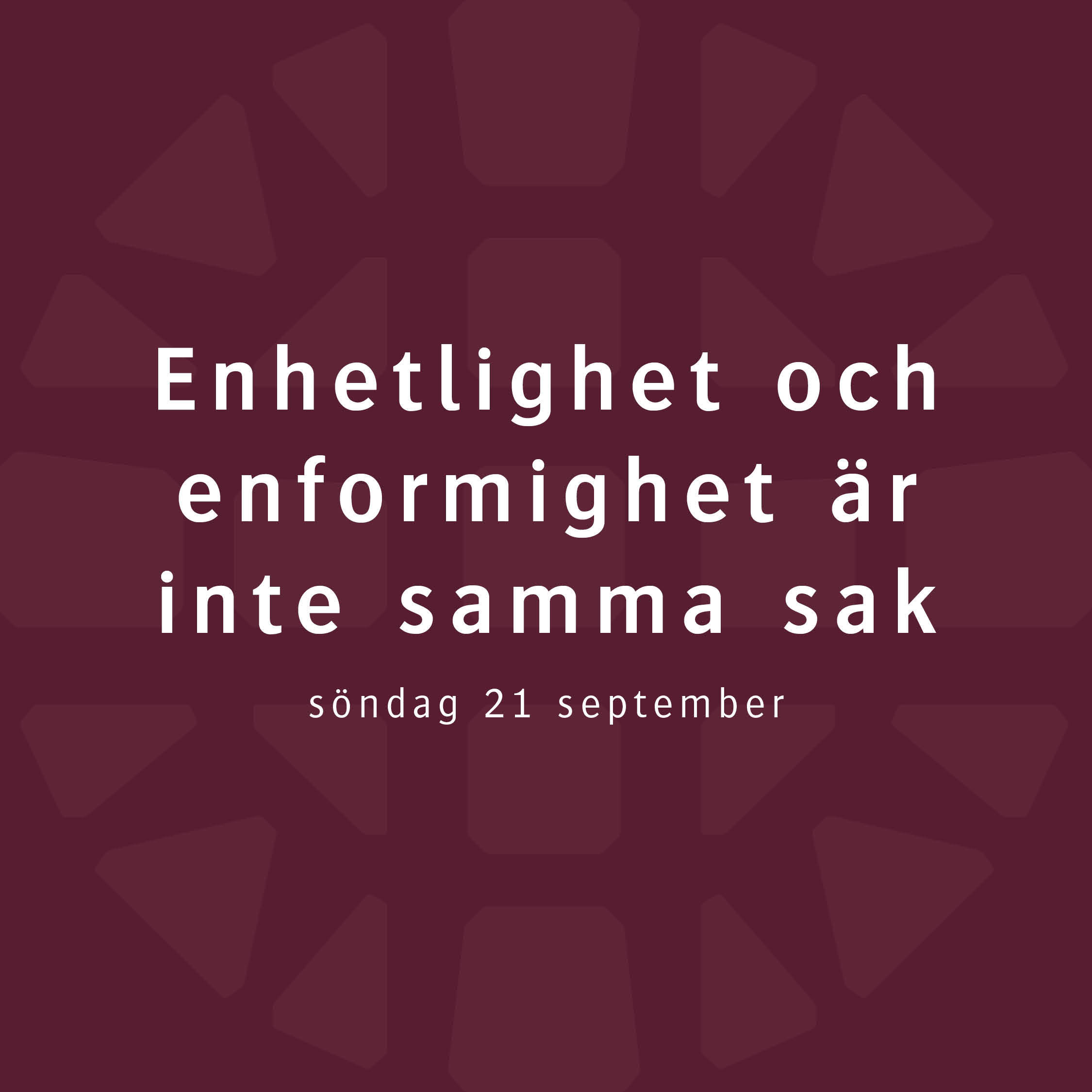 Enhetlighet och enformighet är inte samma sak – Noomie Hammar Enhetlighet och enformighet är inte samma sak – Noomie Hammar