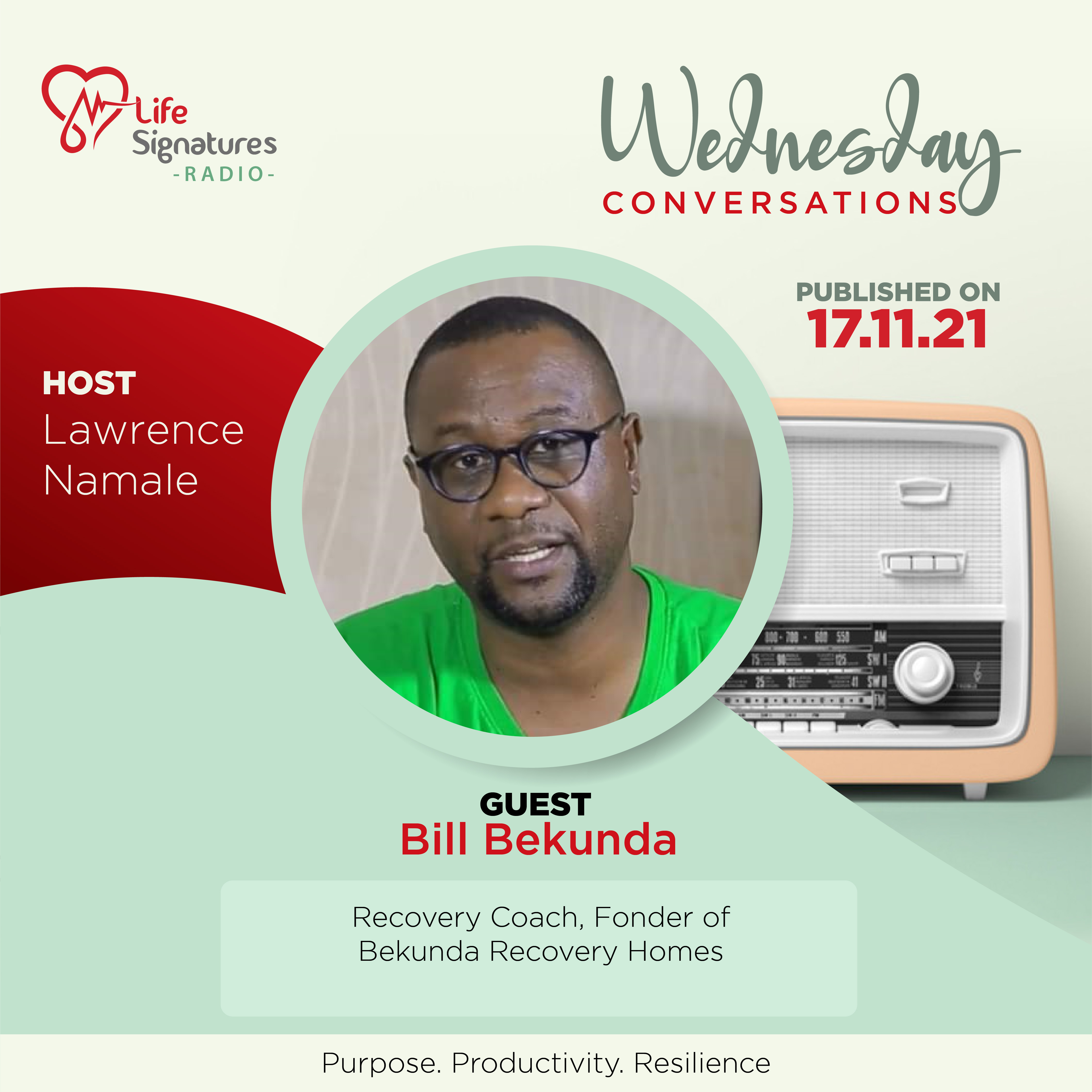 🎉 New #Podcast! 887. Bill Bekunda. Getting People Productive Again Through Passionate Addiction Recovery Efforts