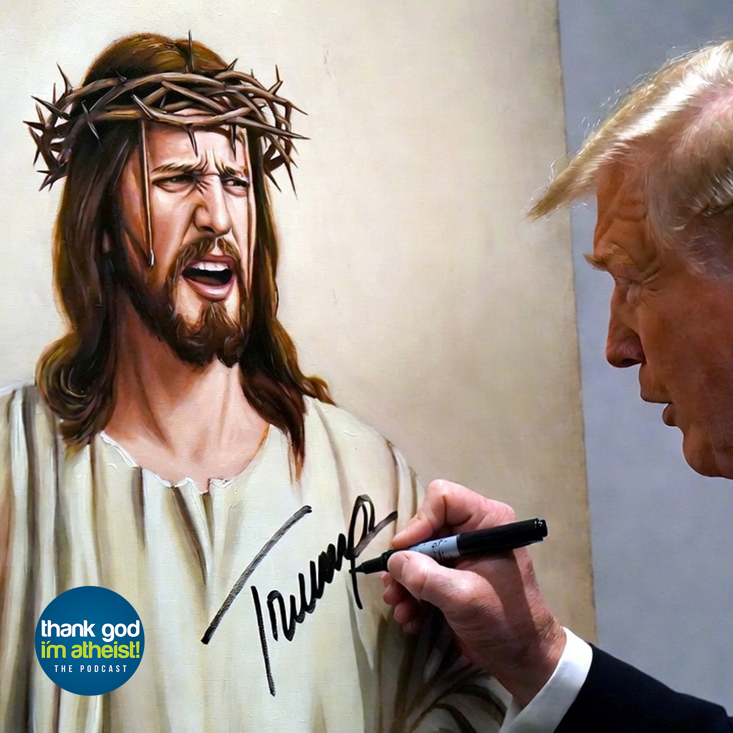 Trump Signed a Painting of Jesus. Seriously.