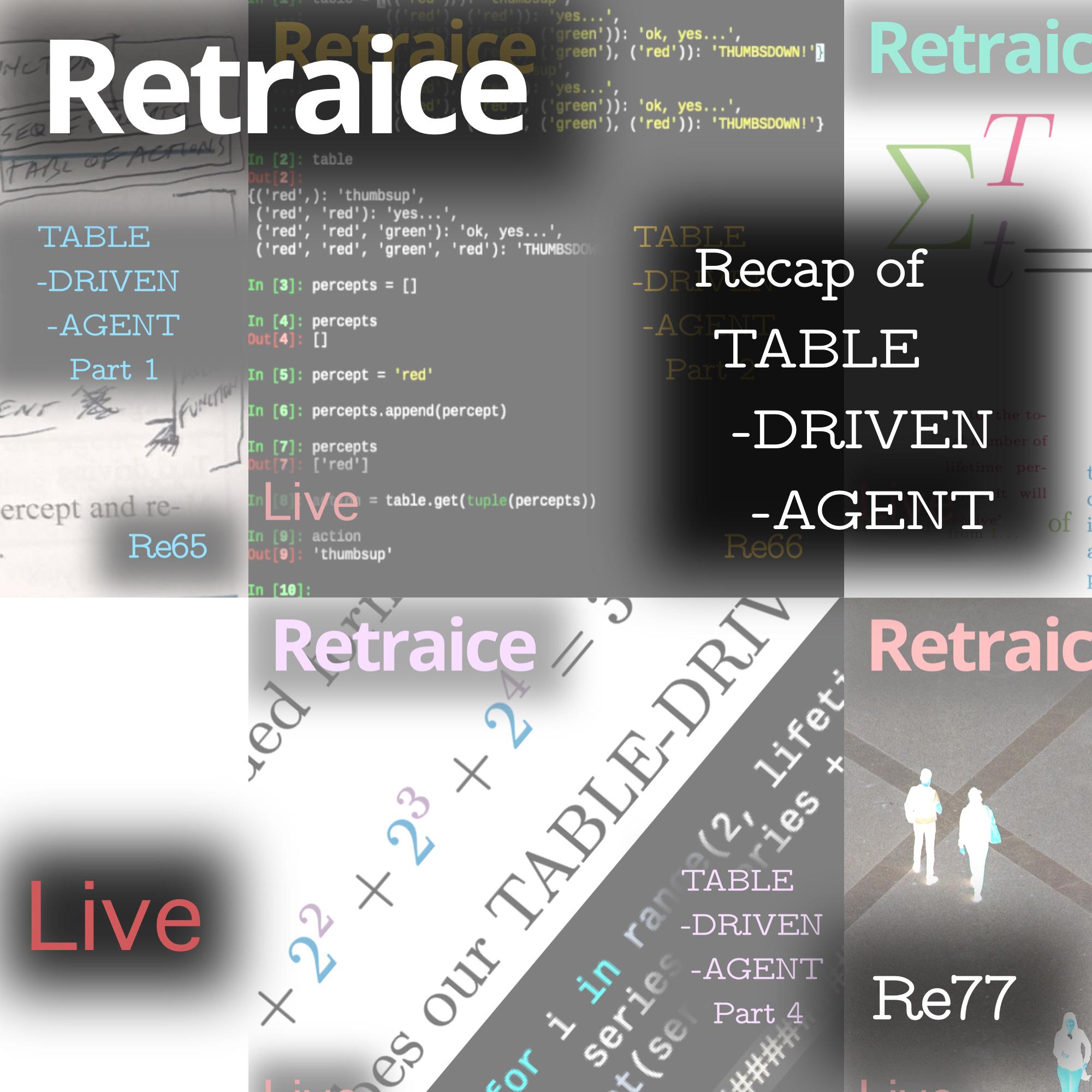 Re77: Recap of TABLE-DRIVEN-AGENT (AIMA4e p. 48)