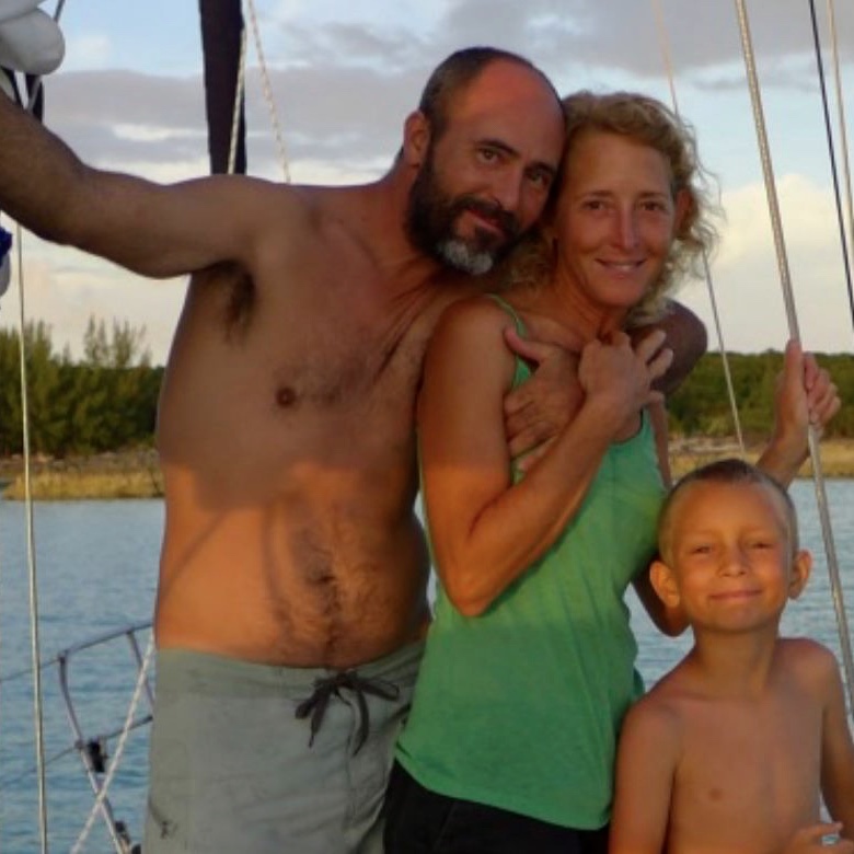 A Family on a Tartan 41, John, Jennifer, and Wilson Stark