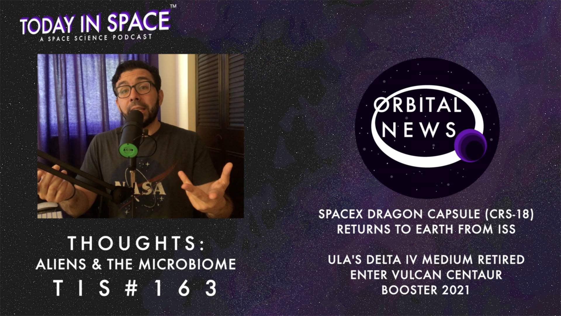Aliens, the Microbiome, SpaceX CRS 18 Returns, Delta IV Med and Vulcan, SNC Lunar Gateway | TIS#163