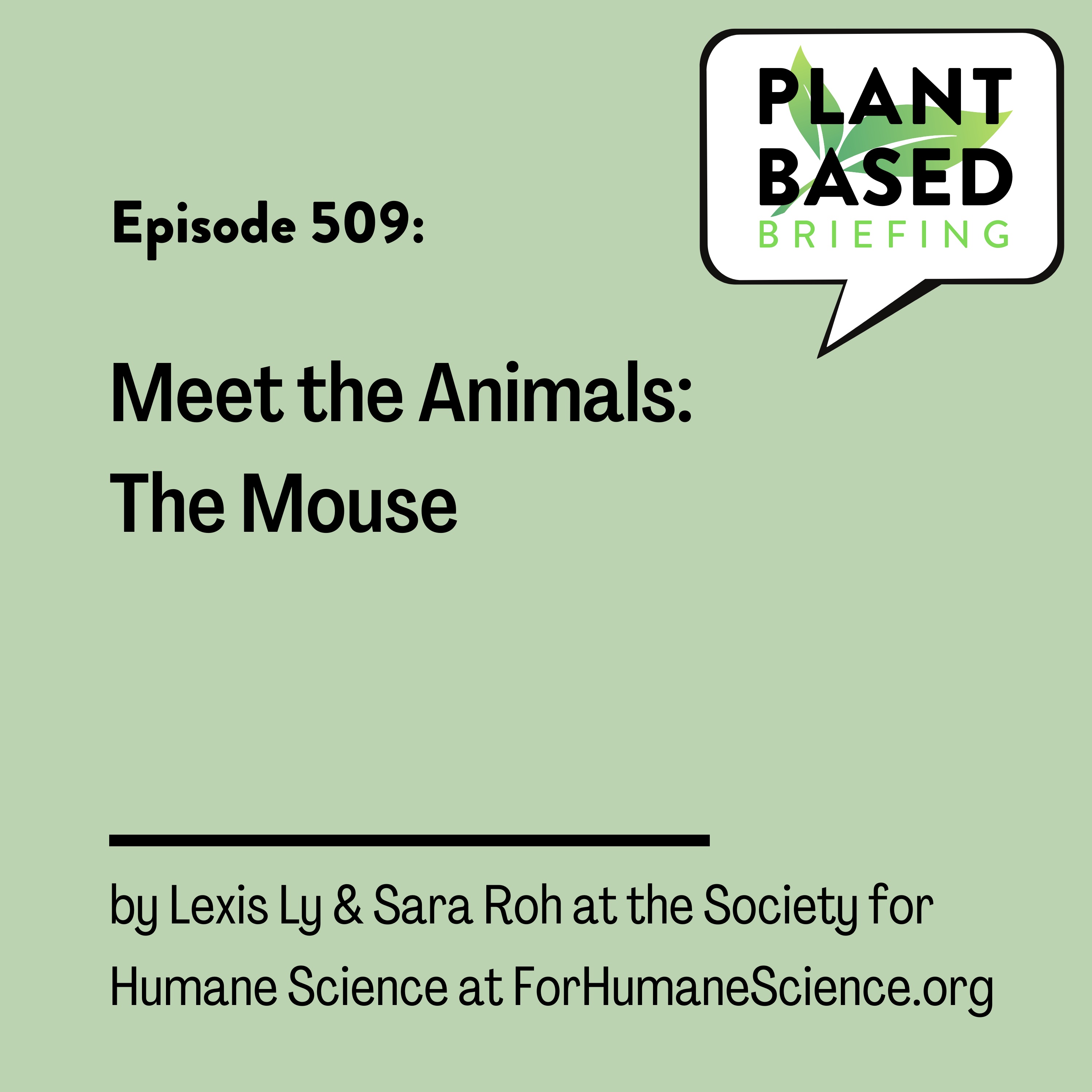 509: Meet the Animals - The Mouse. By Lexis Ly & Sara Roh at the Society for Humane Science at ForHumaneScience.org