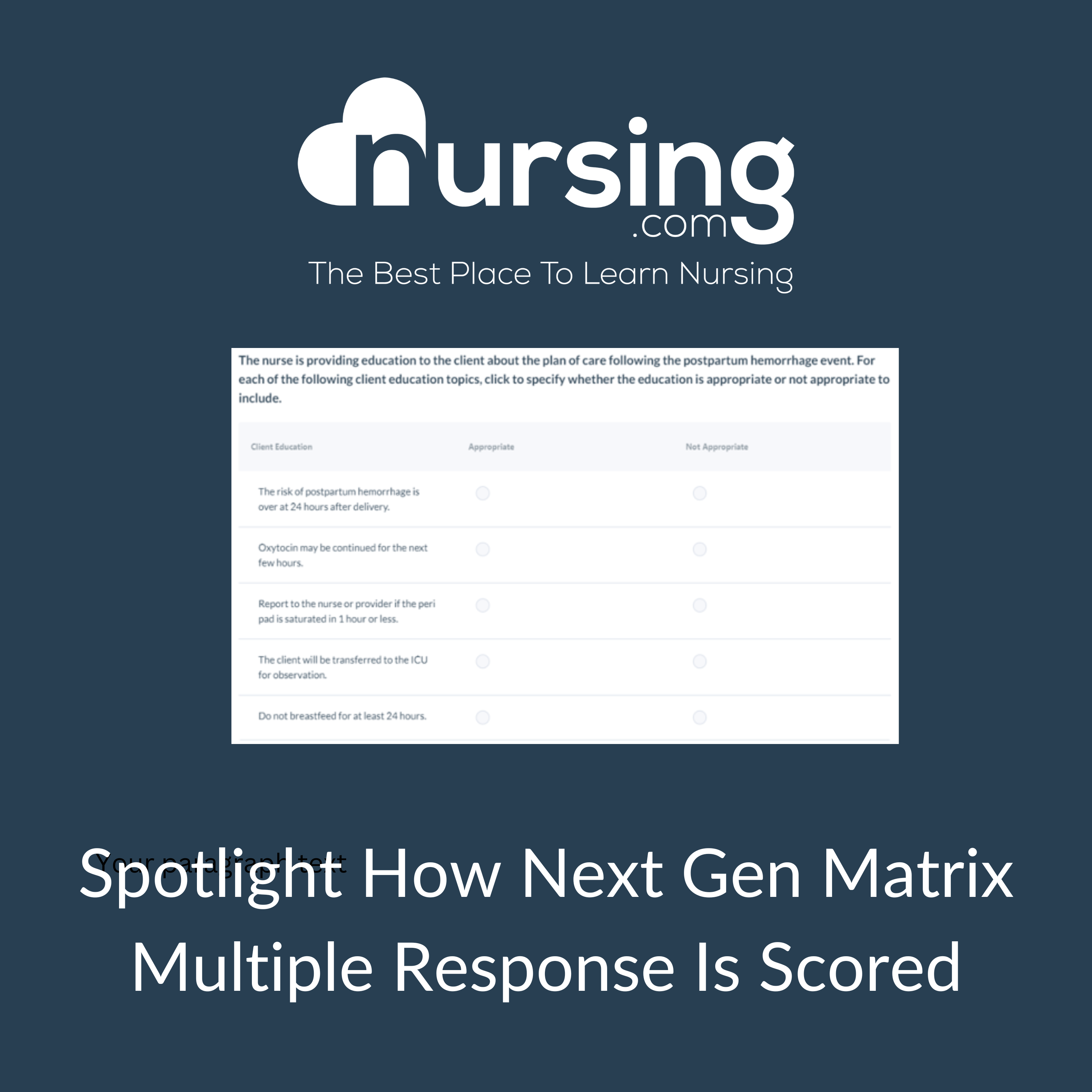 Spotlight How Next Gen Matrix Multiple Response Is Scored