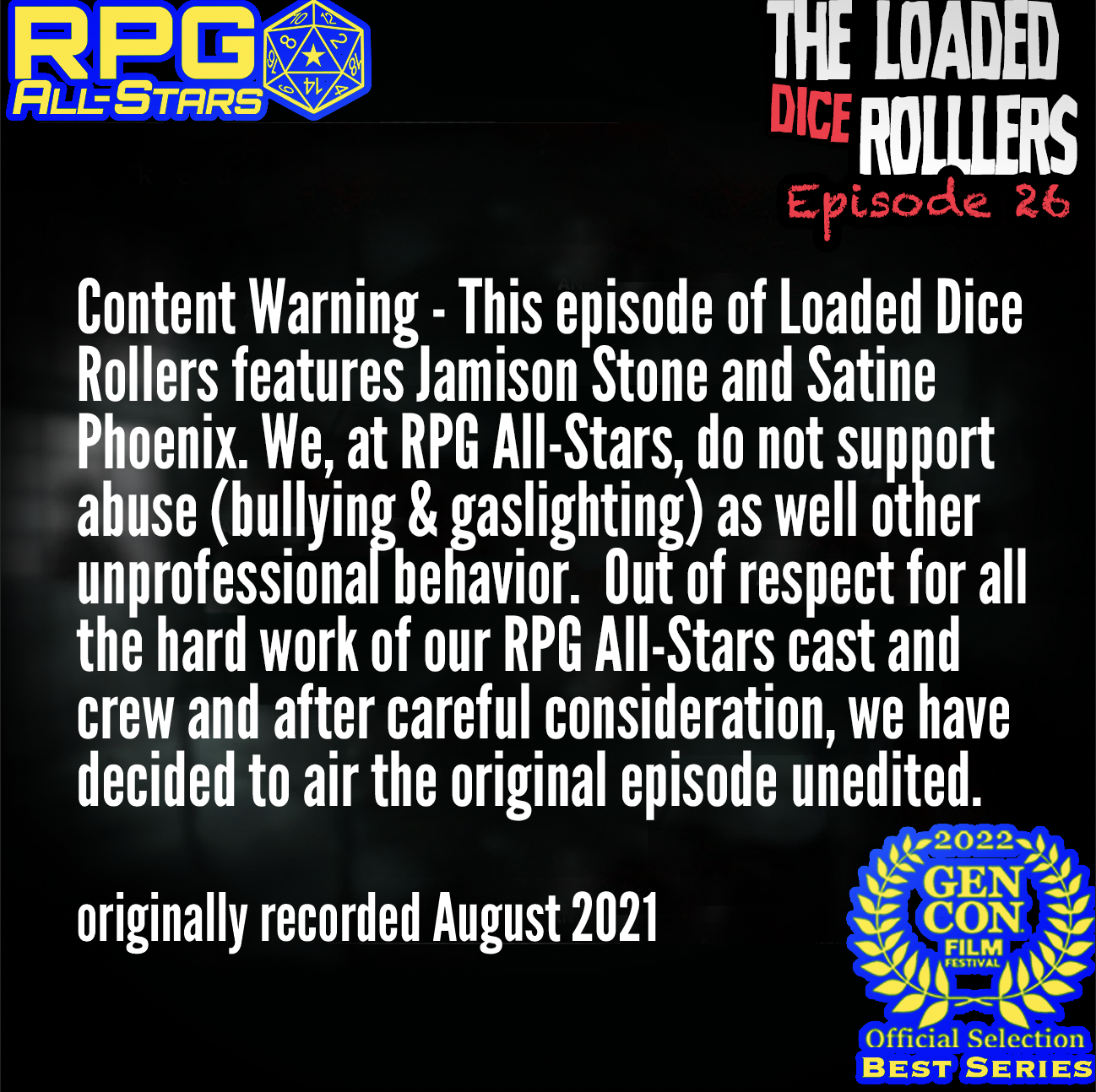RPG All-Stars - The Loaded Dice Rollers