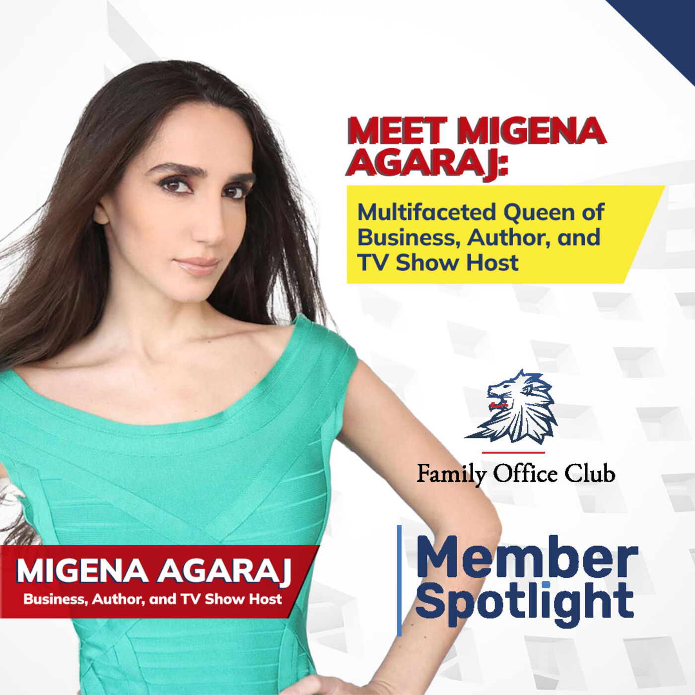 Member Spotlight | Migena Agaraj: Multifaceted Queen of Business, Author & TV Show Host Member Spotlight | Migena Agaraj: Multifaceted Queen of Business, Author & TV Show Host