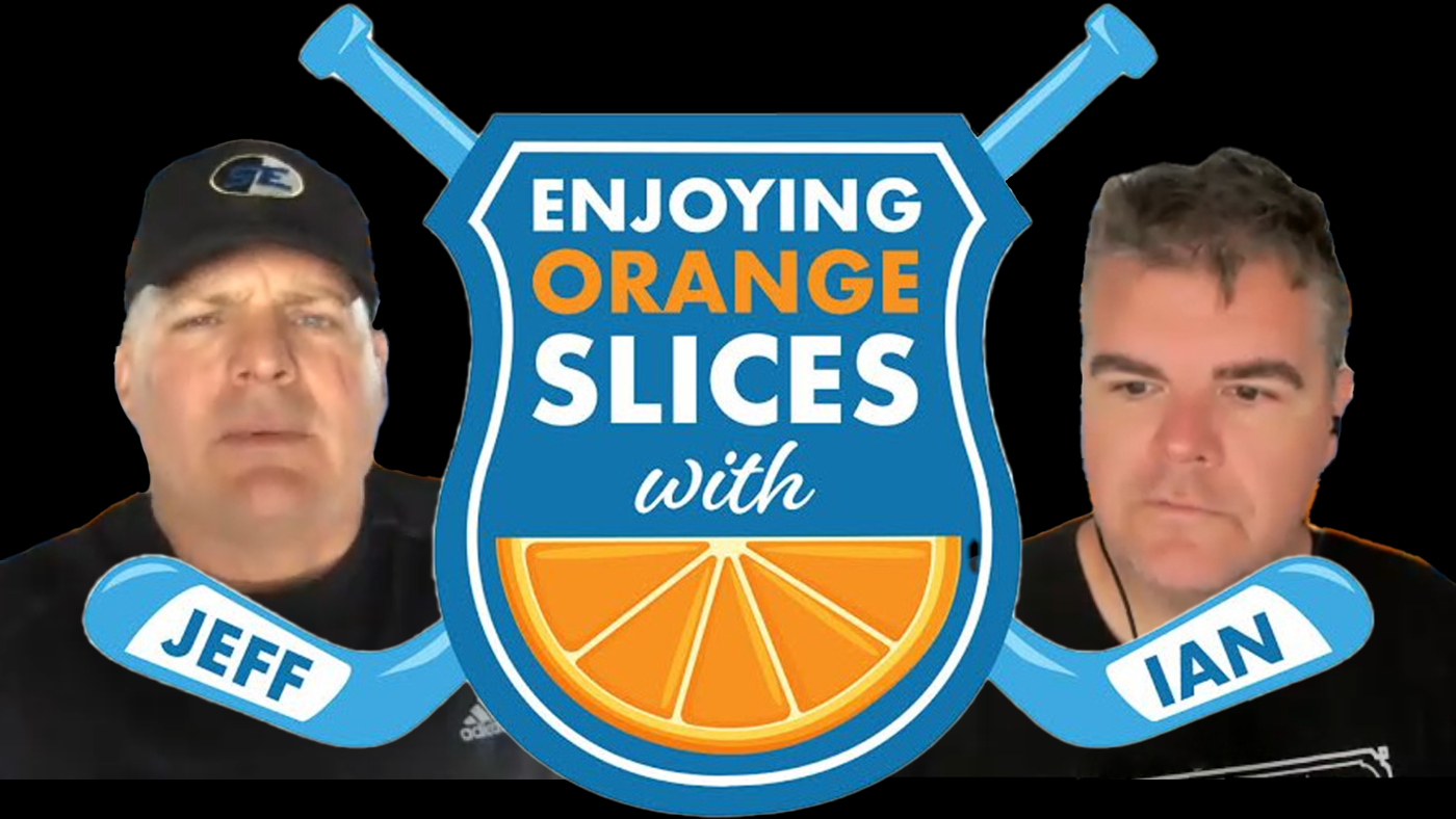 Enjoying Orange Slices with Jeff & Ian