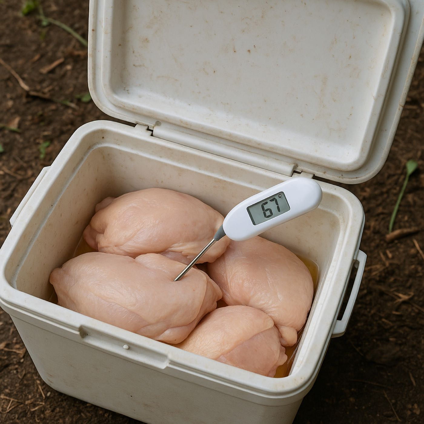 796. Raw Chicken That Is at 67 °F After More Than 12 Hours