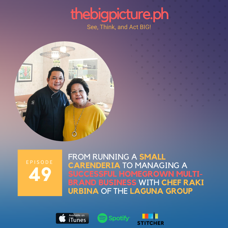 #49: From Running a Small Carenderia to Managing a Successful Homegrown Multi-Brand Business with Chef Raki Urbina of the Laguna Group