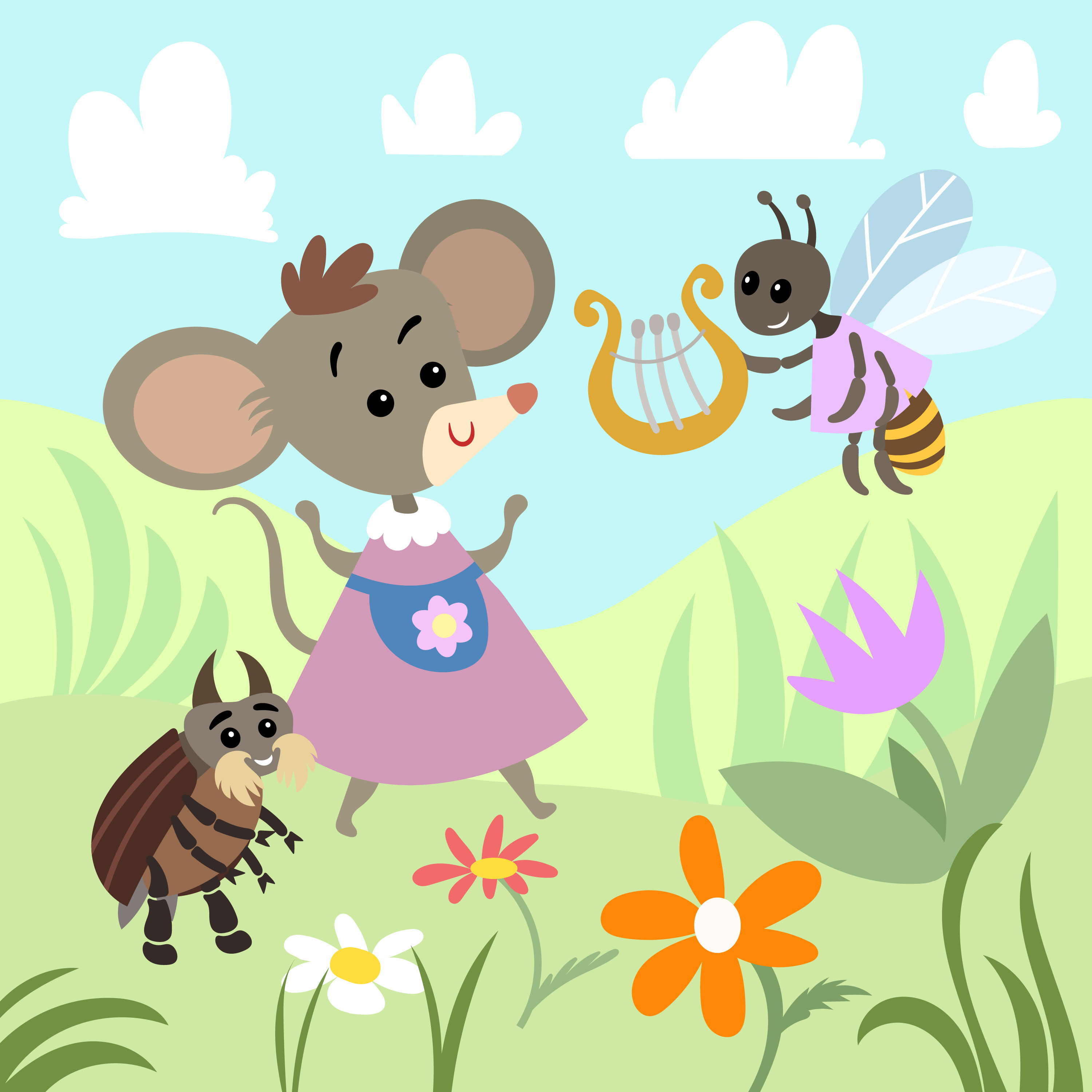 Celebrate St. Patrick's Day with this Fun Irish Tale - The Bee, the Mouse, the Harp, and the Beetle-Storytelling Podcast for Kids-Ages 4-10:E303