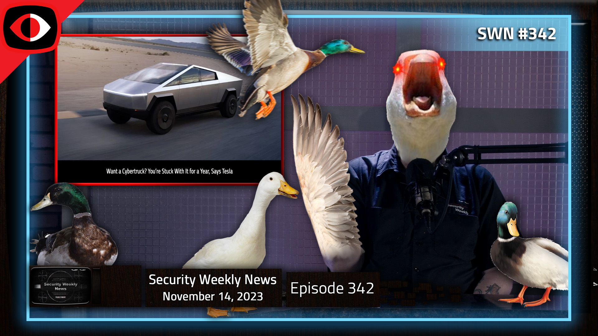 Cybertruck, Solarwinds, Bitcoin, Docker, Ducktail, Experian, More News and Jason Wood - SWN #342