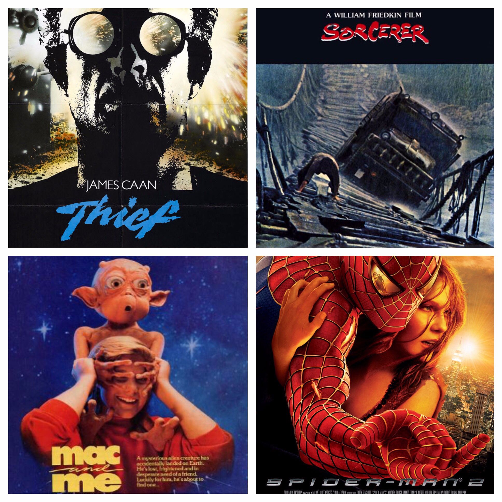 Week 009: (Sorcerer (1977) Thief (1981), Mac and Me (1988), & Spider-Man 2 (2004))