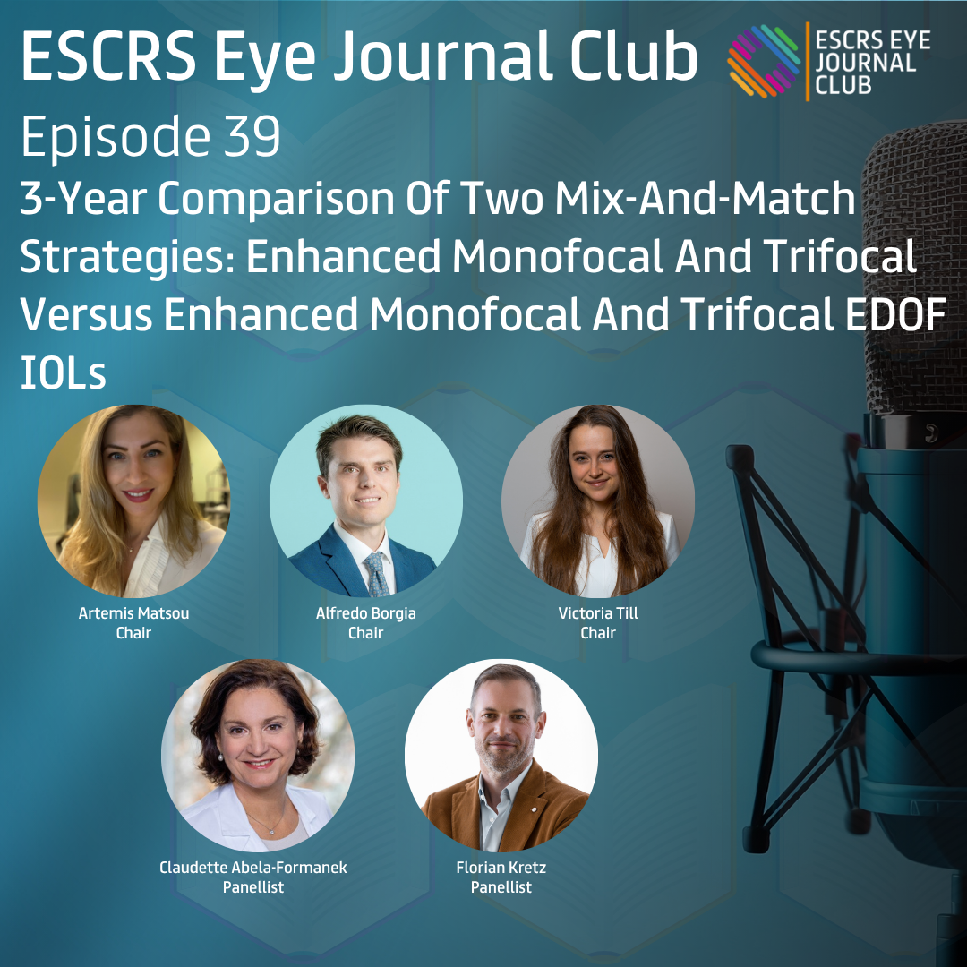 ESCRS Eye Journal Club Episode 39 -  3-Year Comparison of Two Mix-and-Match Strategies: Enhanced Monofocal and Trifocal Vs Enhanced Monofocal and Trifocal EDOF IOLs