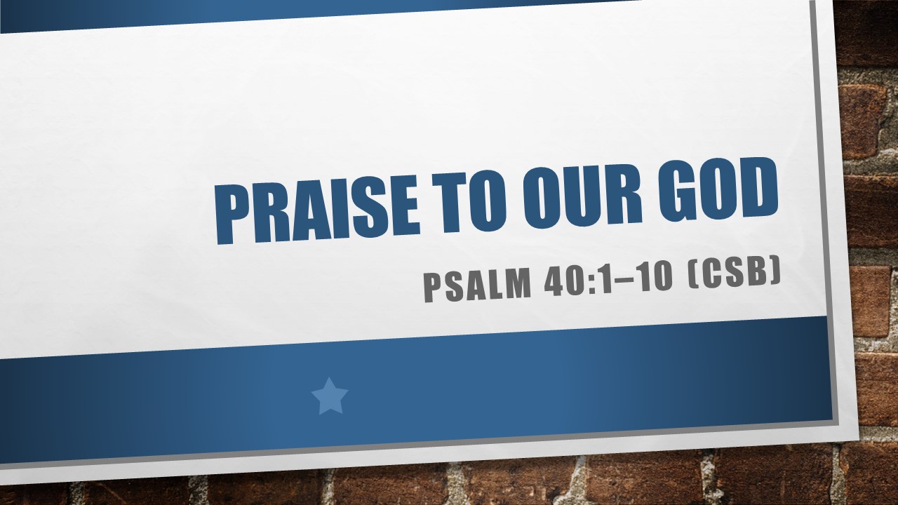 First Baptist Middleburg  Audio Sermon