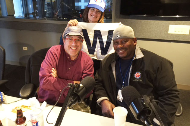 Cubs Scoreboard Operator, Darryl Wilson, and Hot Dog Aficionado Doug Sohn