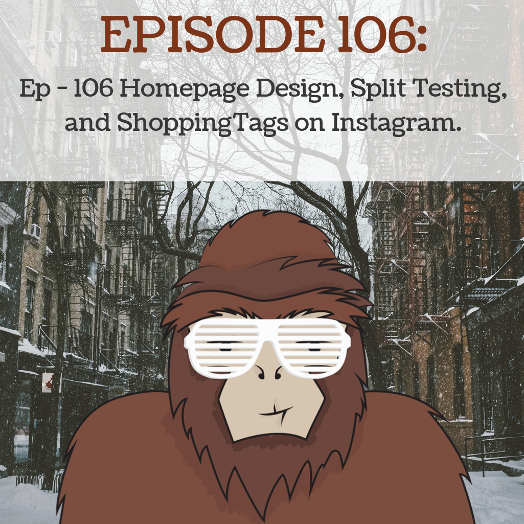 Ep - 106 Homepage Design, Split Testing, and Shopping Tags on Instagram.