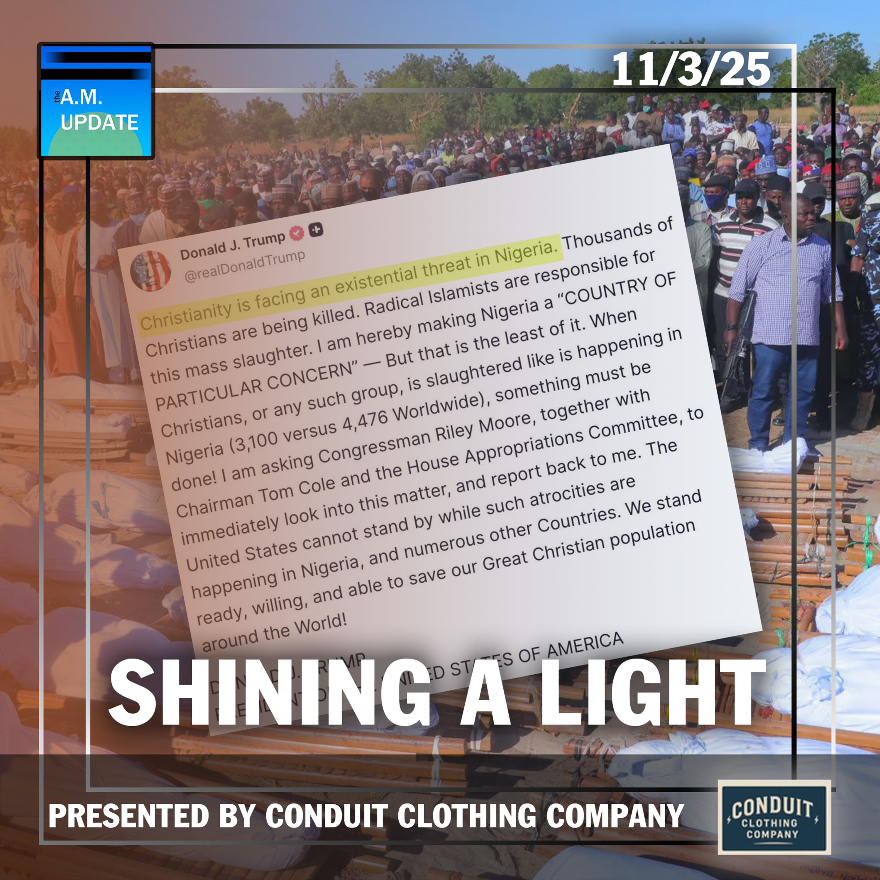 Trump Shines a SPOTLIGHT On the Persecuted Church | Shutdown Rolls On... | 11/3/25