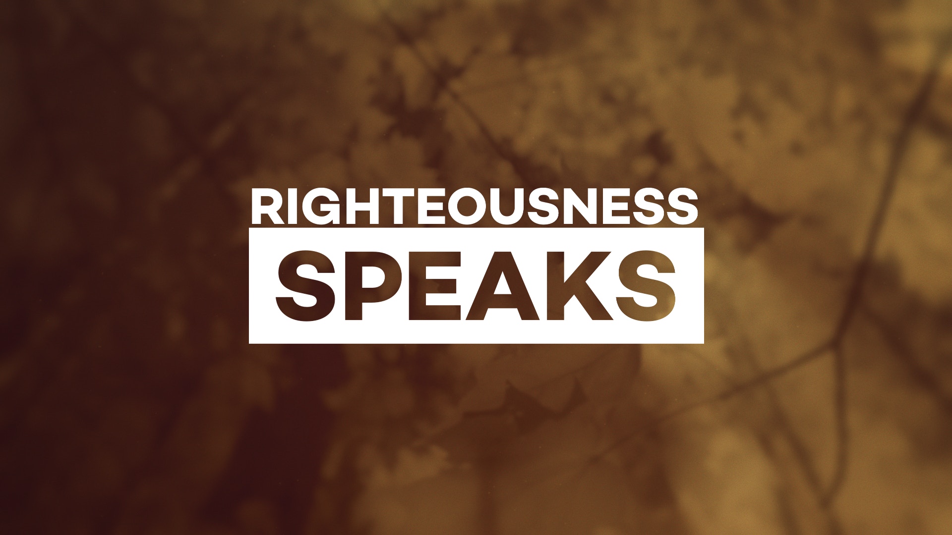 Righteousness Speaks