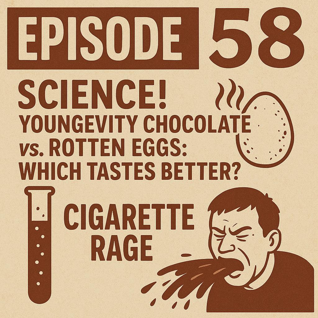 ep 58 – Chocolate, Rotten Eggs & Cigarette Rage