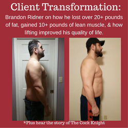 Brandon Ridner on Losing Over 20+ pounds of fat, Gaining 10+ Pounds of Lean Muscle, & How Lifting Improved His Quality of Life.