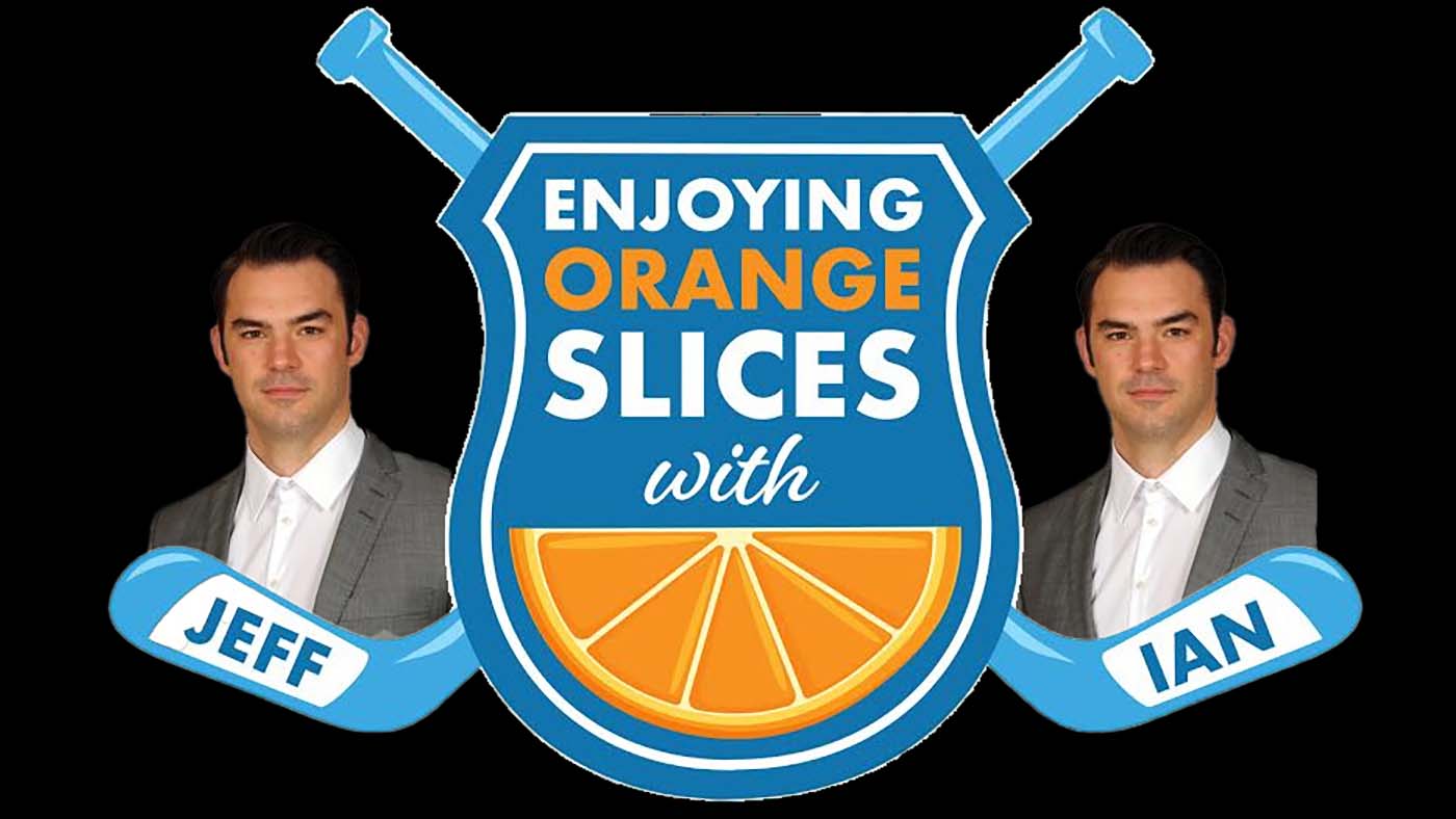 Enjoying Orange Slices with Jeff & Ian