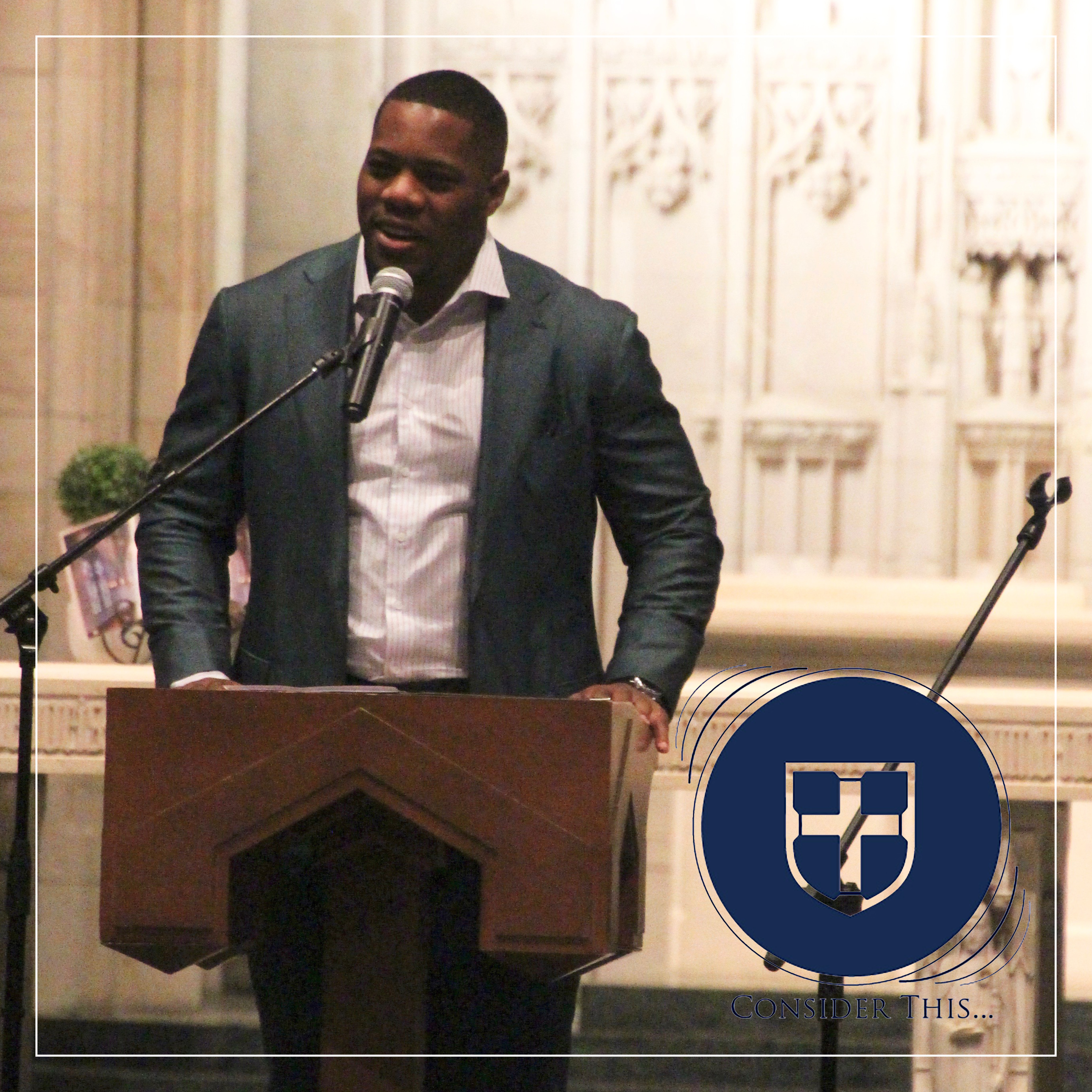 What did NFL player Caraun Reid have to say to our students?