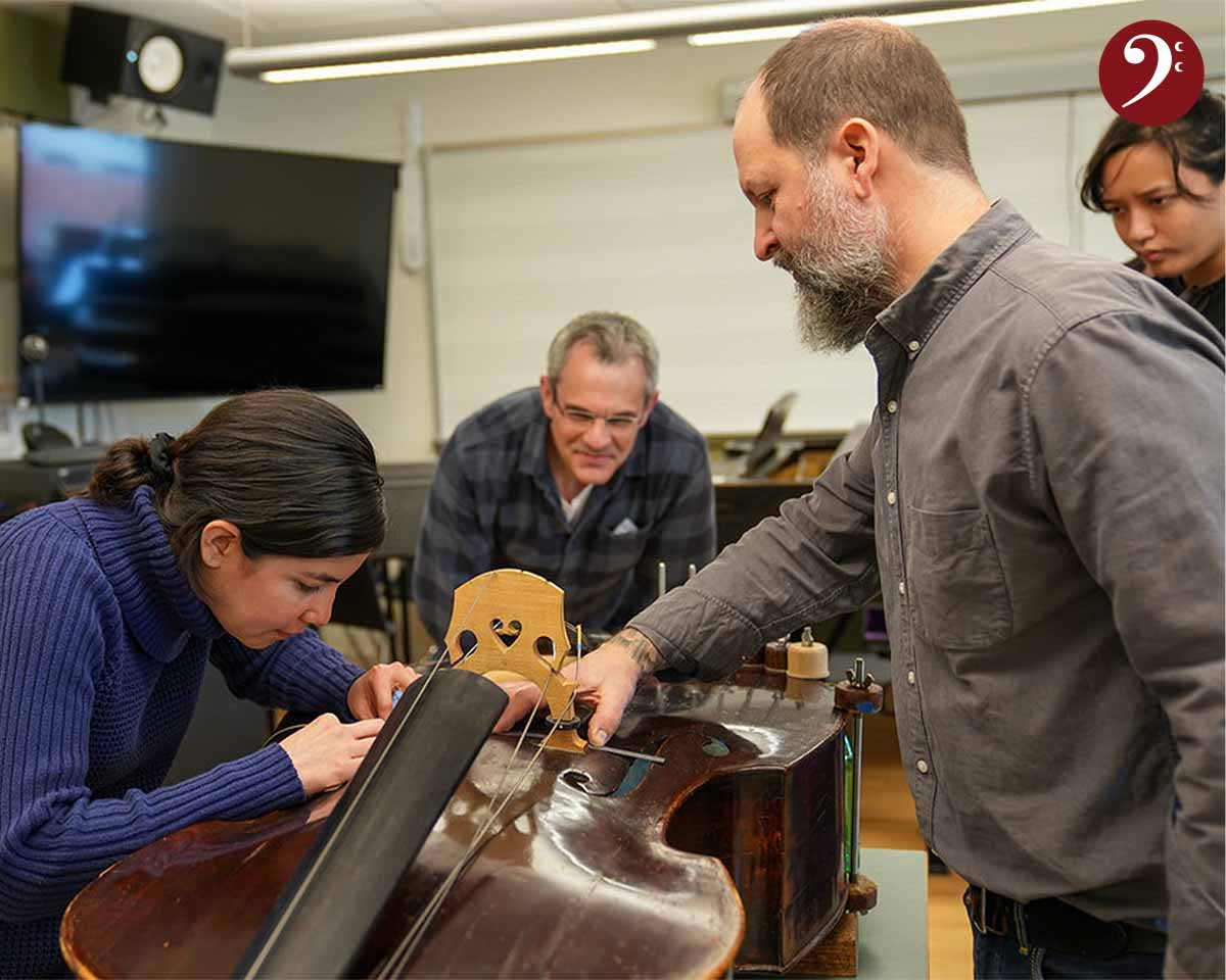 982: Zachary Martin and Scott Pingel on double bass restoration