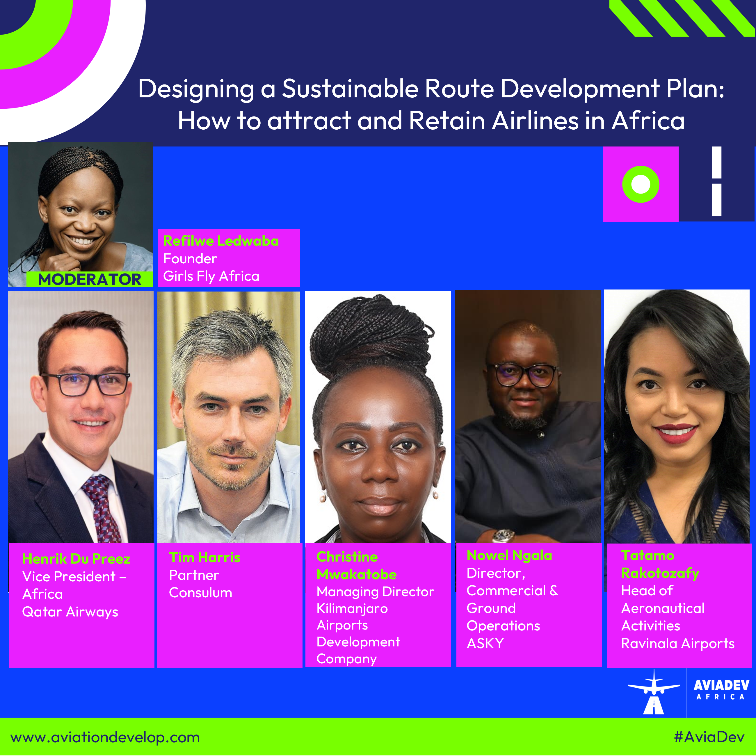 257. AviaDev Africa 2023 Route Development Panel. Designing a Sustainable Route Development Plan: How to attract and Retain Airlines in Africa
