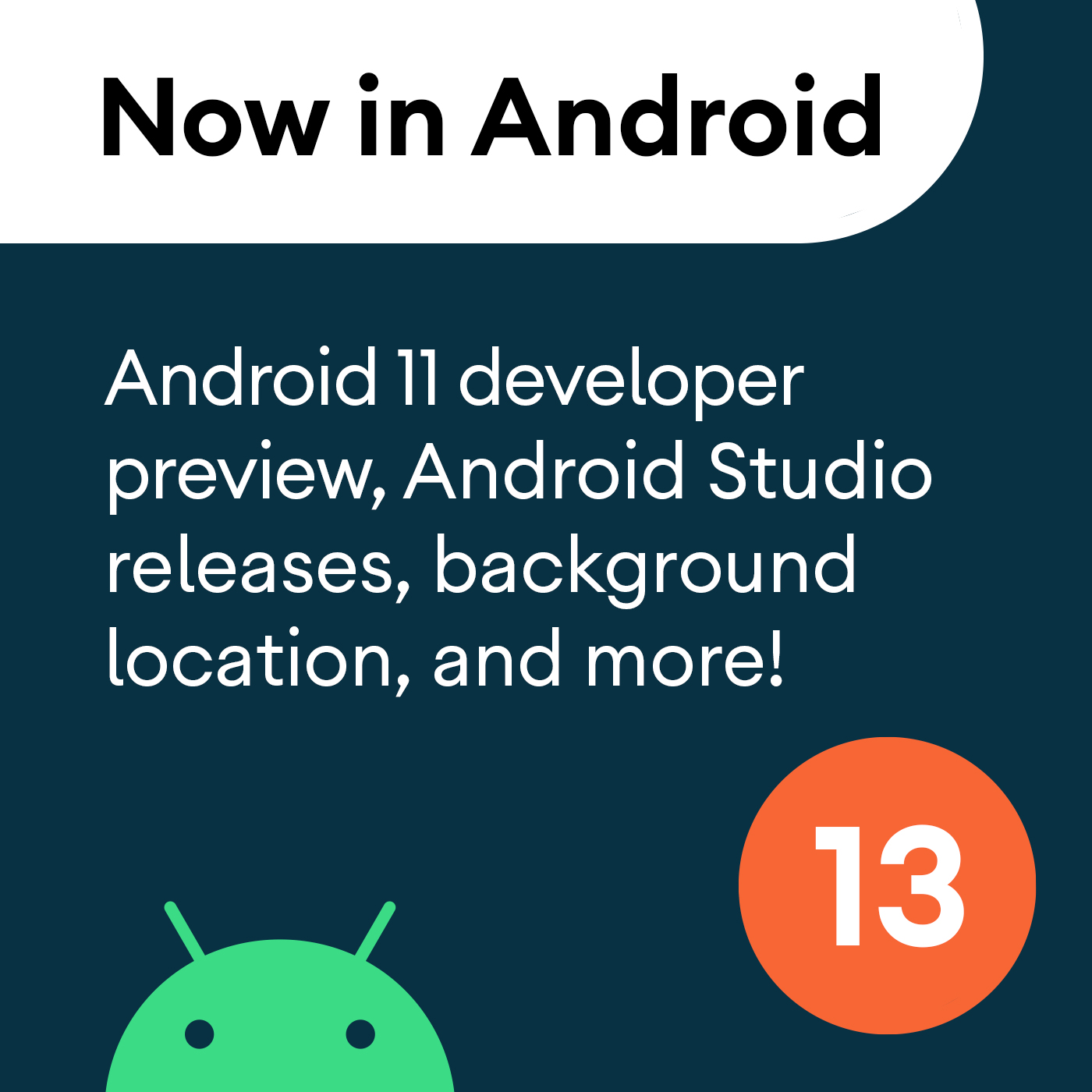 cover of episode 13 - Android 11 preview, Android Studio 3.6 stable & 4.0 beta, material motion guide