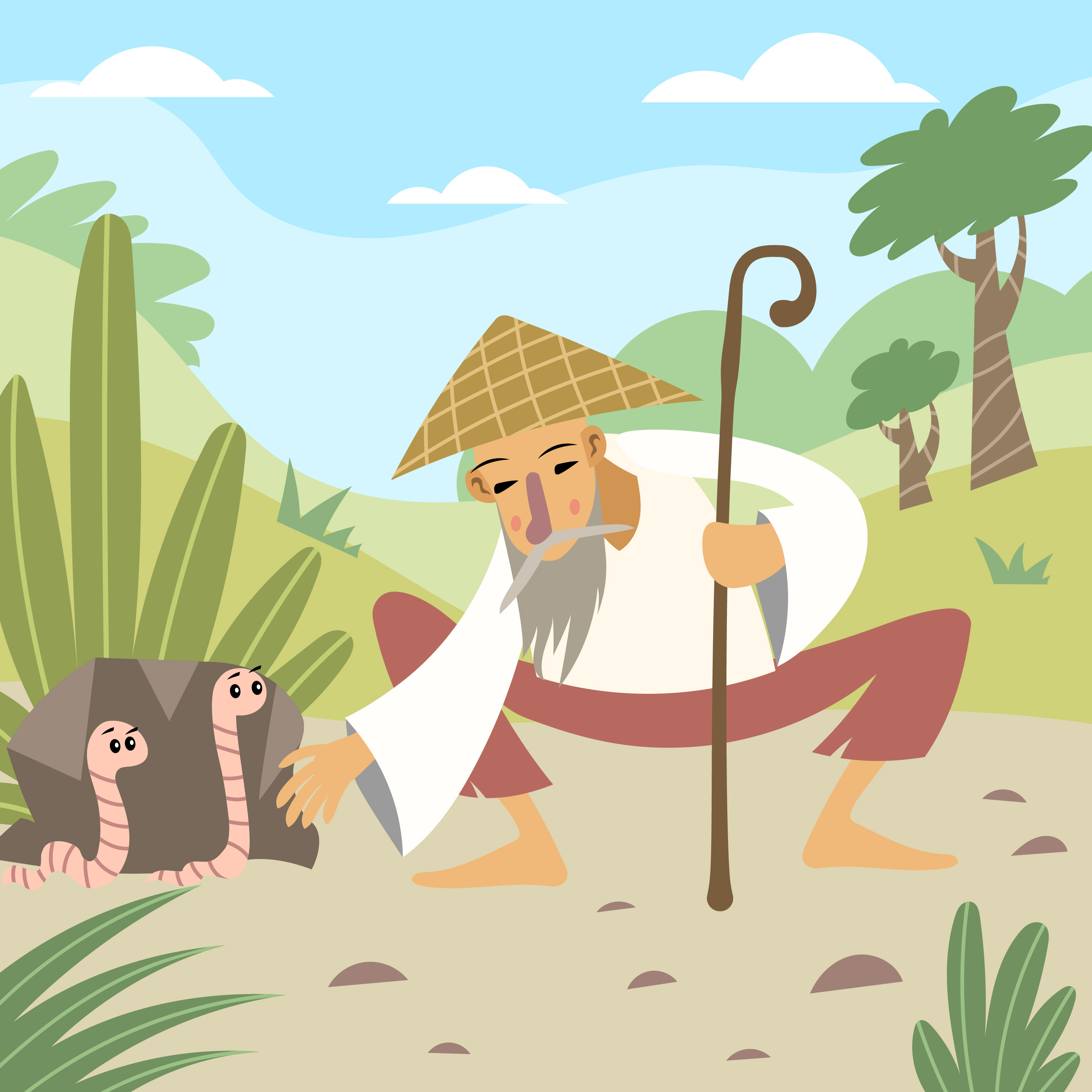 The Hermit and the Two Worms-Storytelling Podcast for Kids:E331