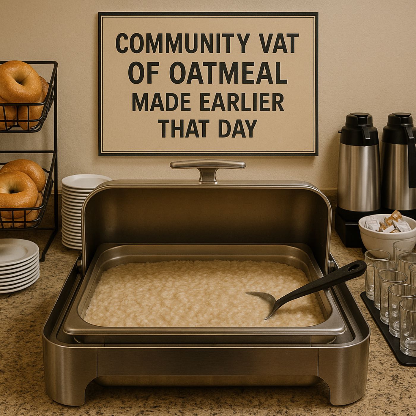 794. Cold-Ish, Prepared Oatmeal From a Community Vat Made Earlier That Day
