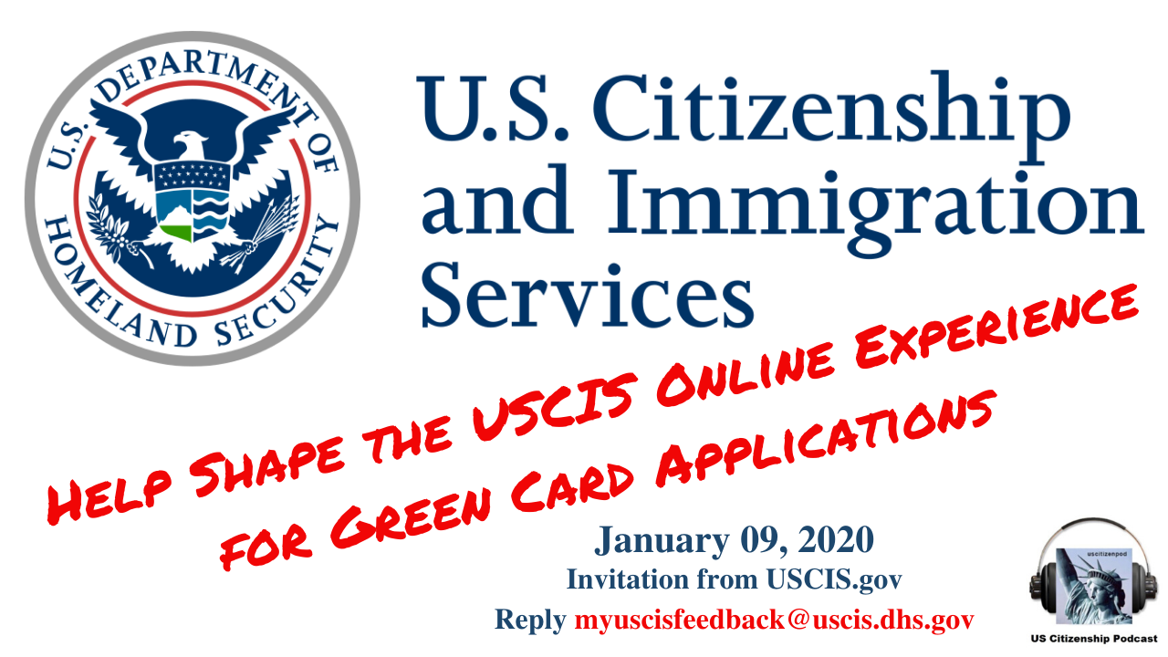 USCIS Invitation: Help Shape the USCIS Online Experience for Green Card Applications